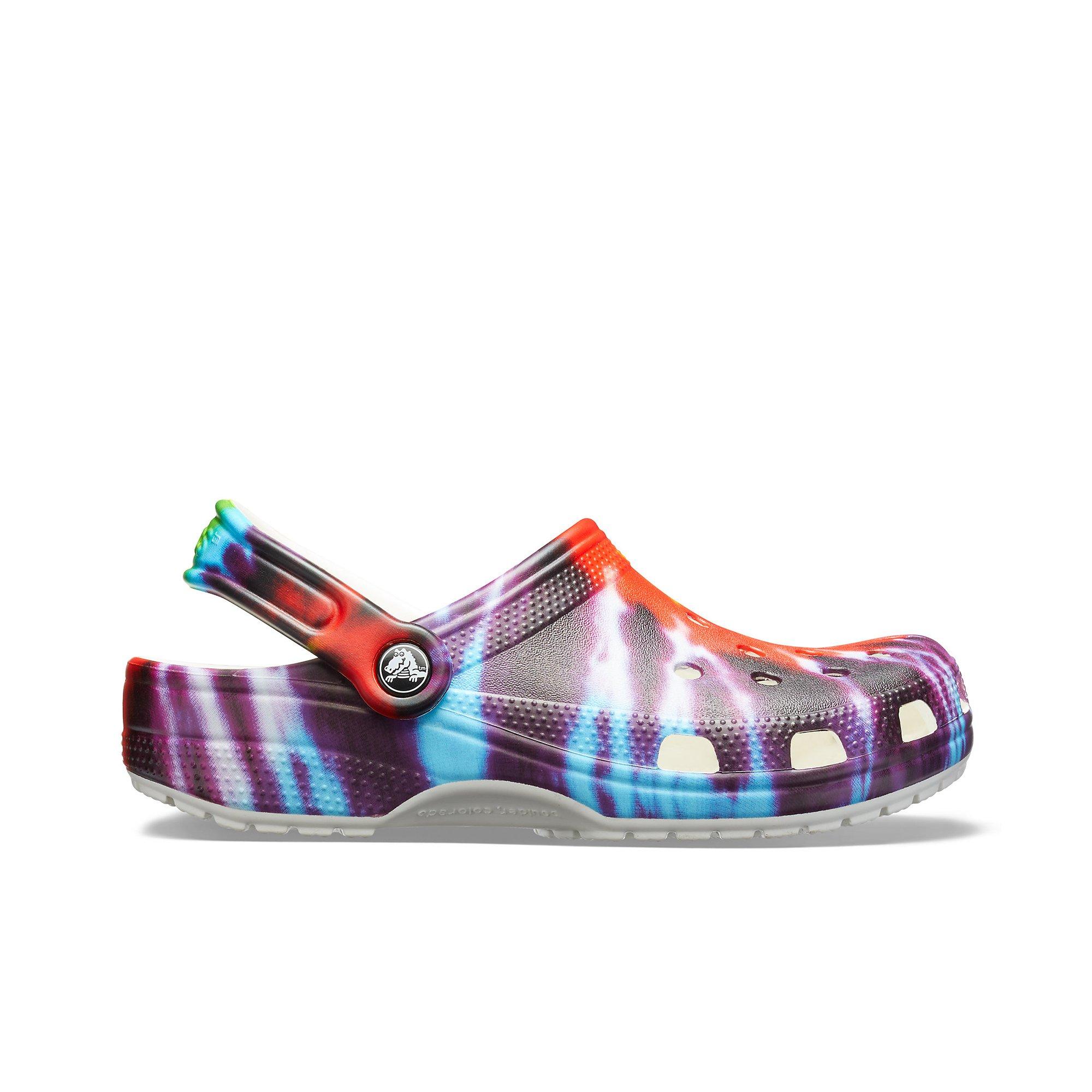 croc slides tie dye