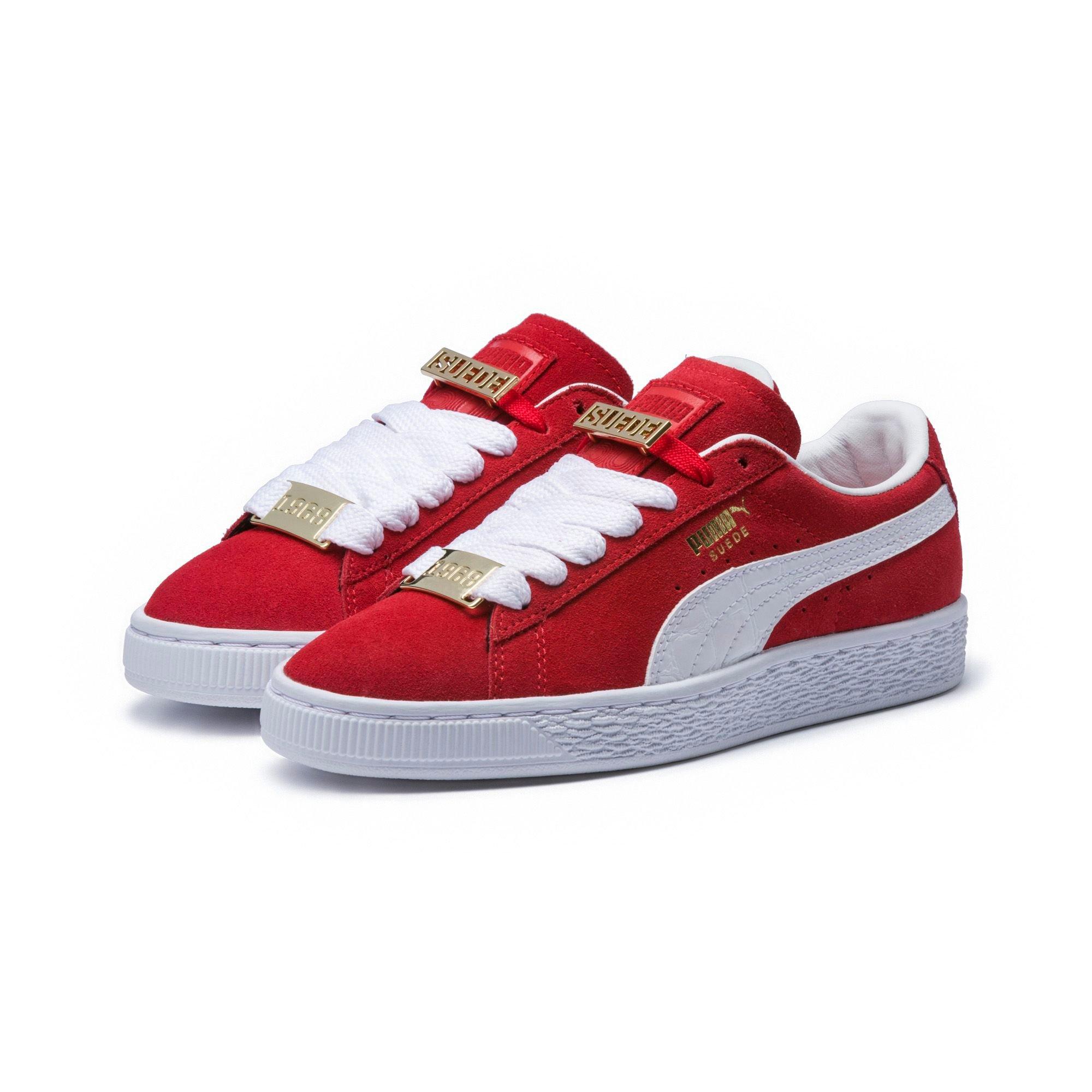 red puma suede classic boys grade school