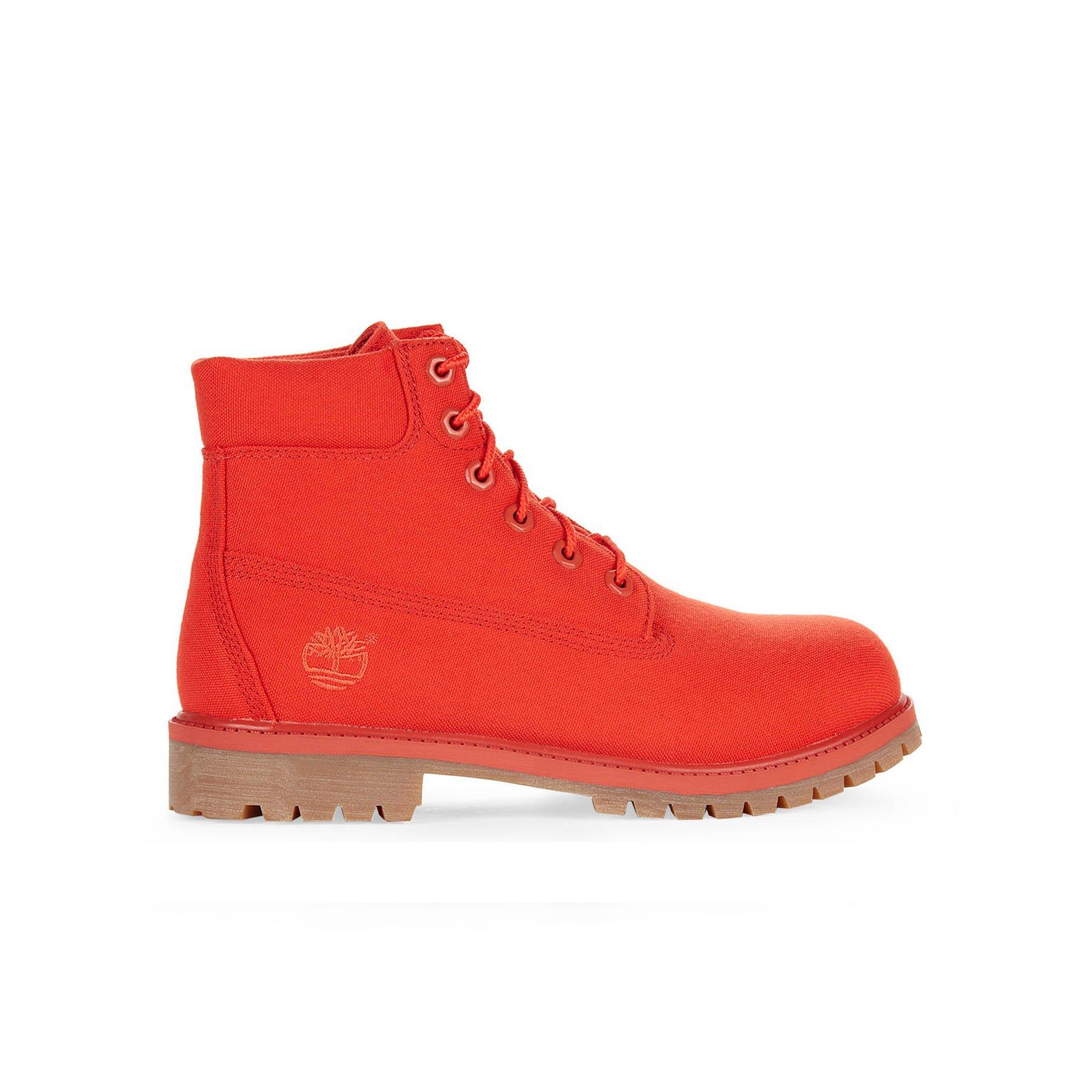 red canvas timberland boots