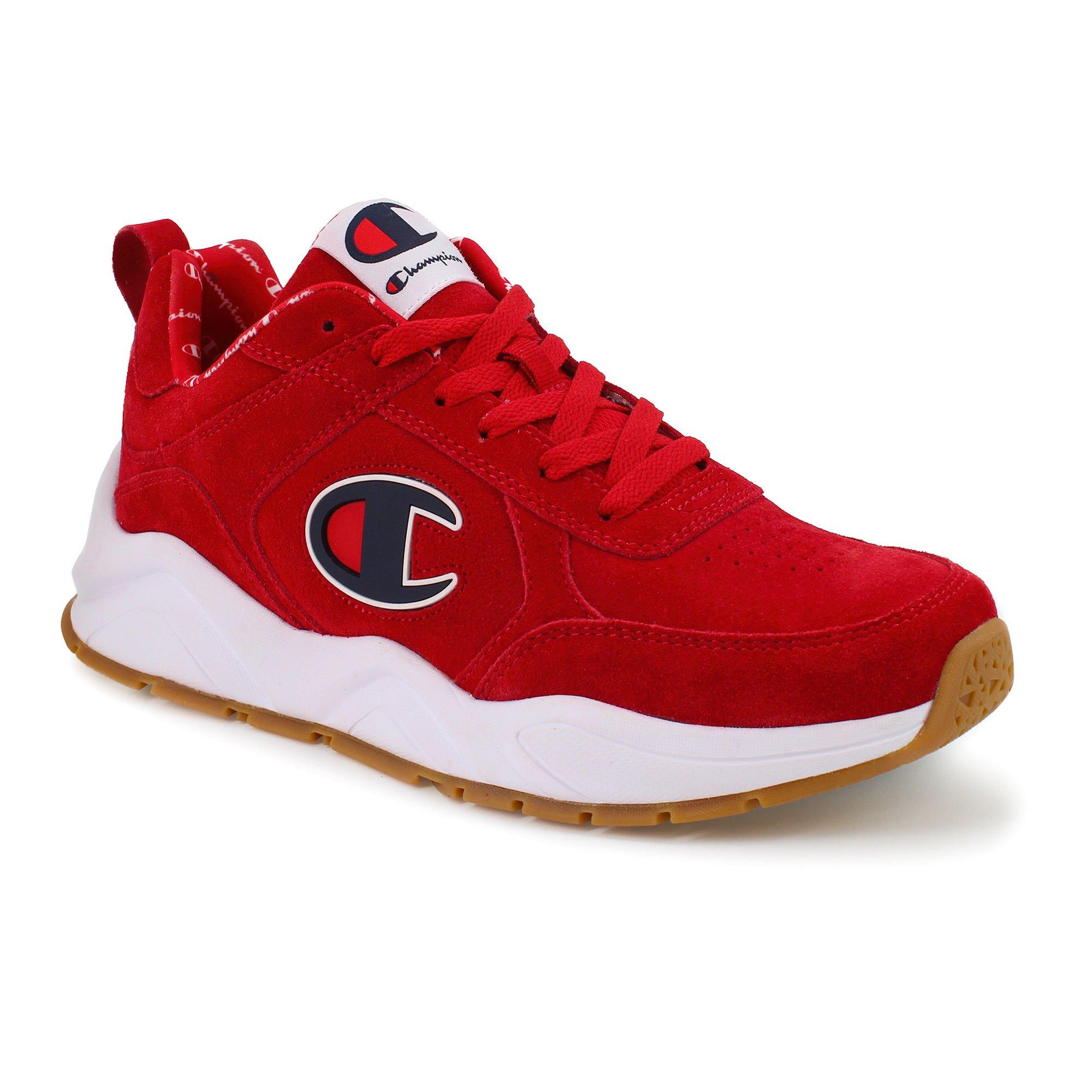 red suede champion shoes