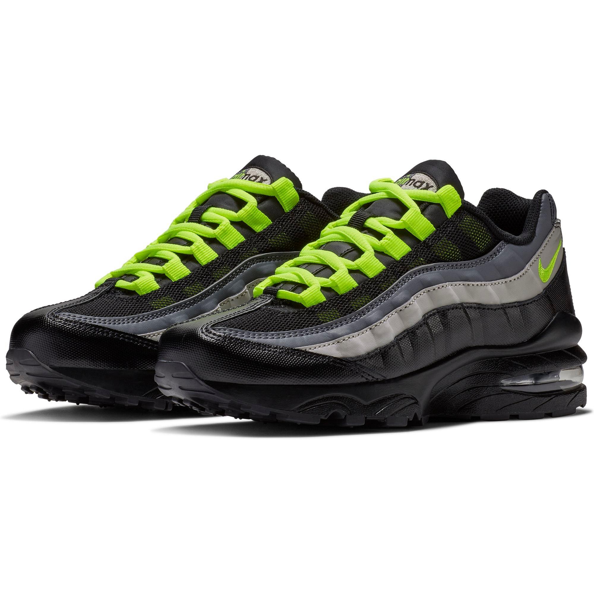 lime green and black air max 95