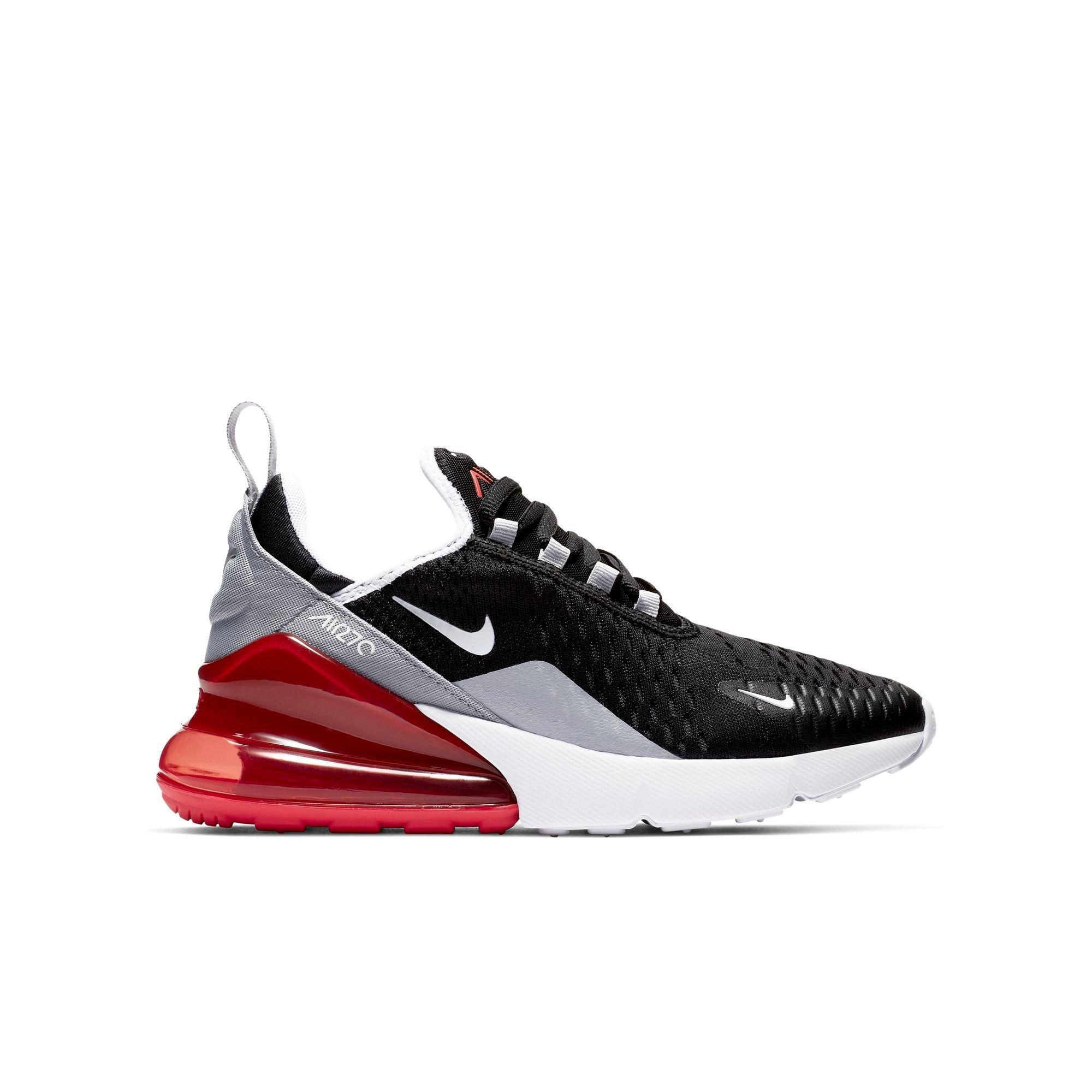 Nike Air Max 270 Black White Red Grade School Kids Shoe Hibbett City Gear