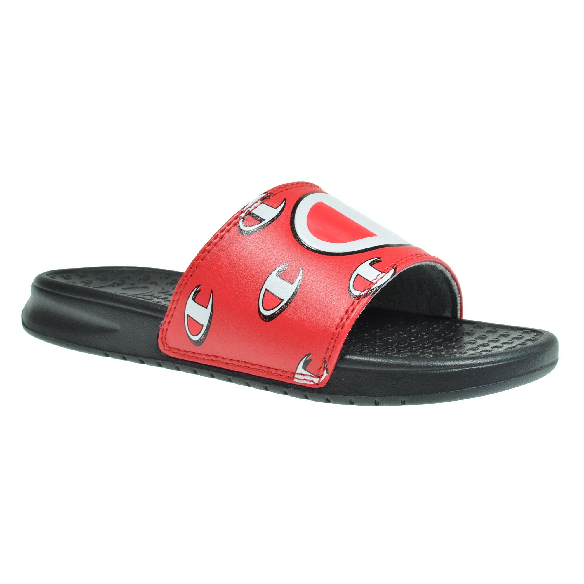 red and black champion slides