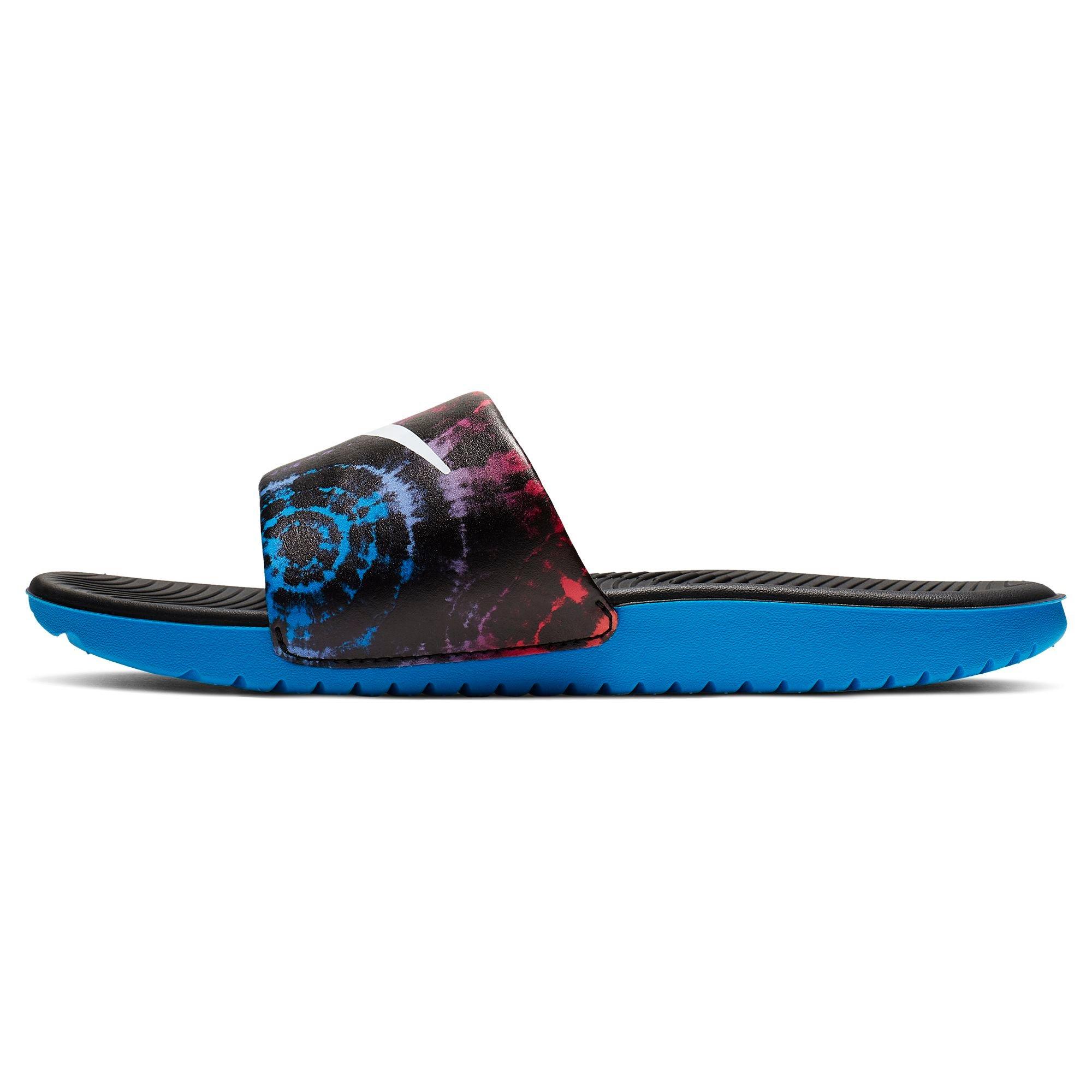 nike slides black and blue