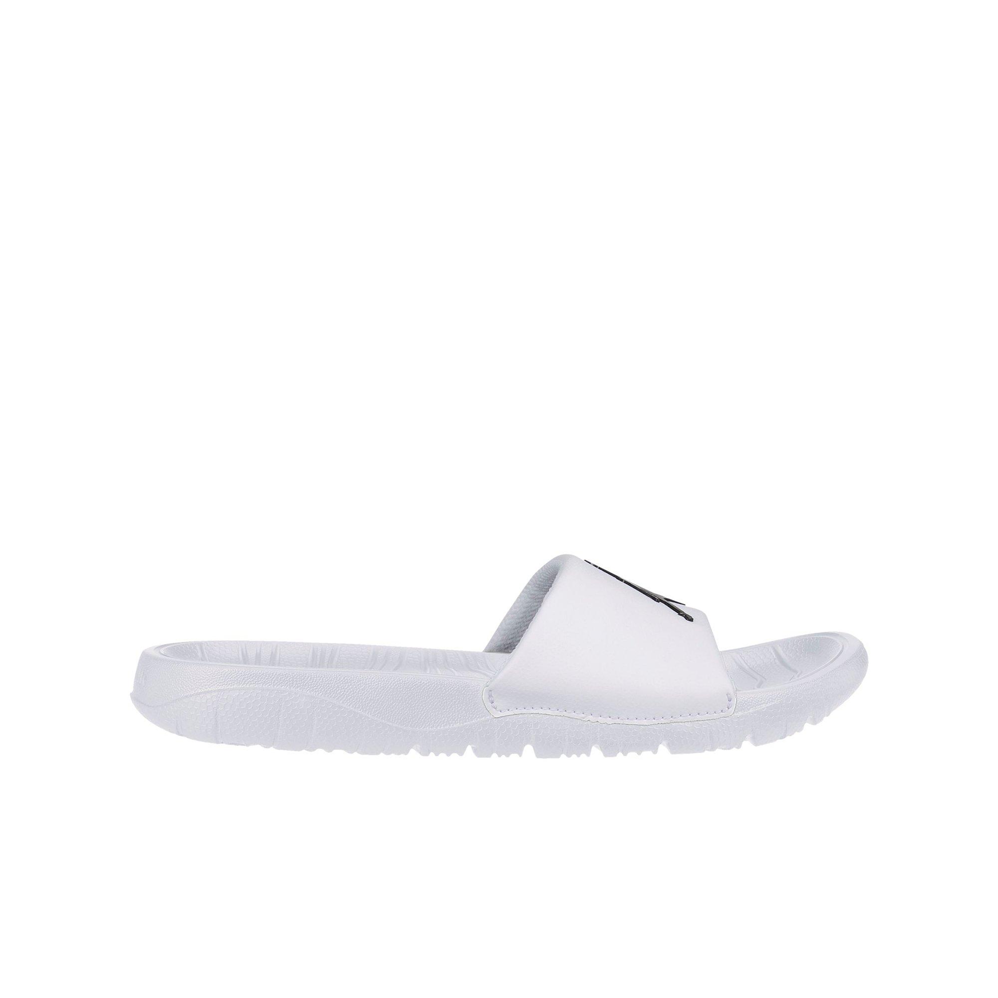 all white jordan slides