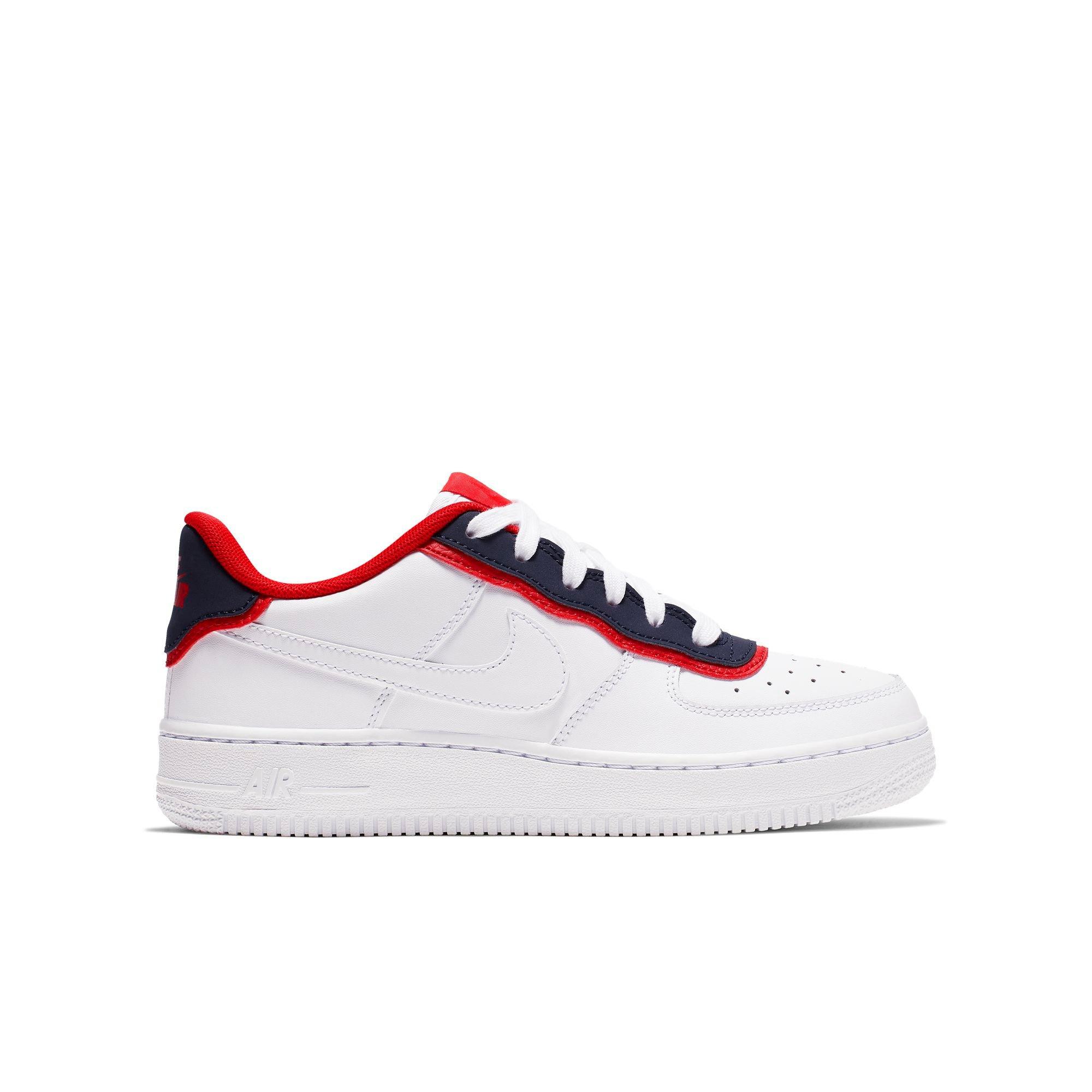 red white and navy blue air force ones