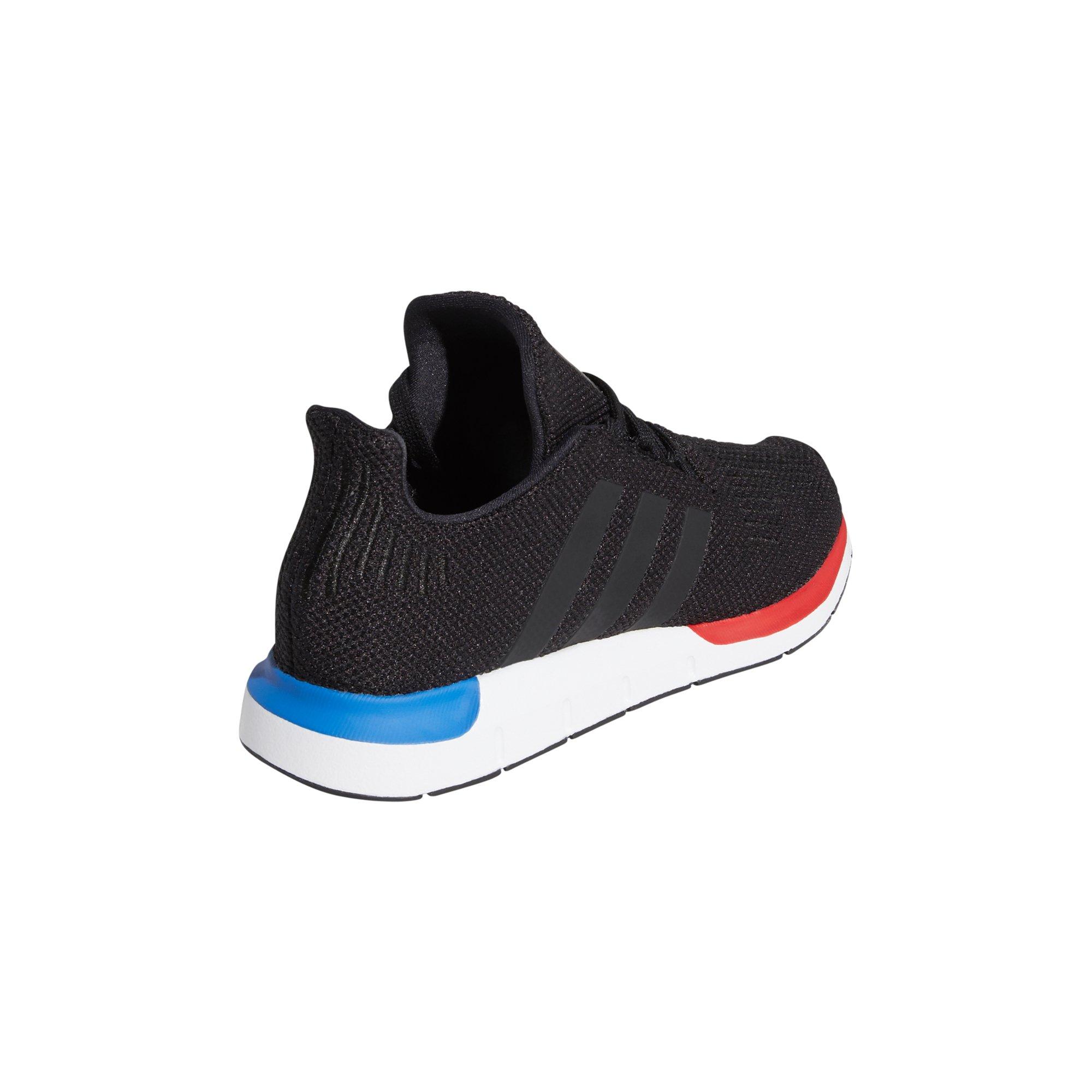 black adidas with red and blue