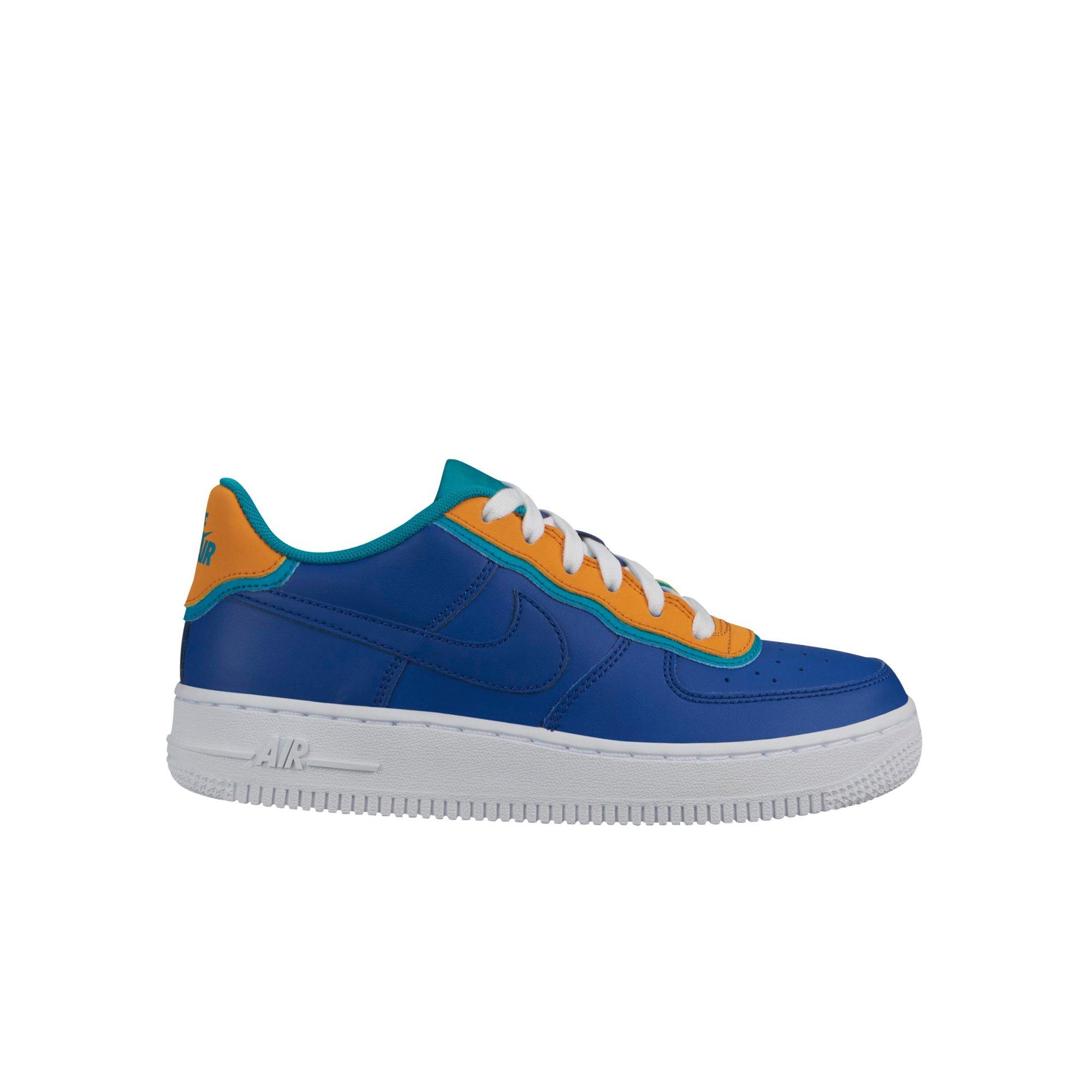 blue and yellow air force ones