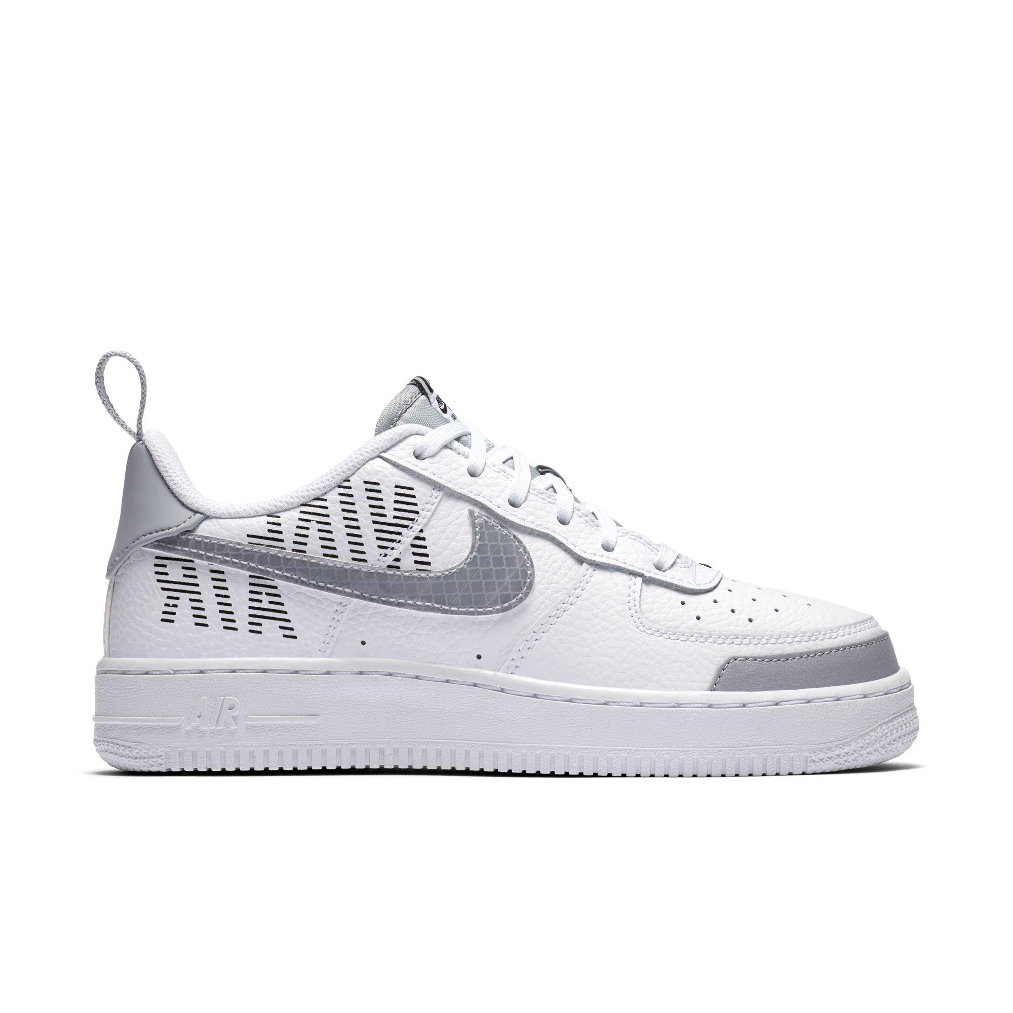 gray and white nike air force 1