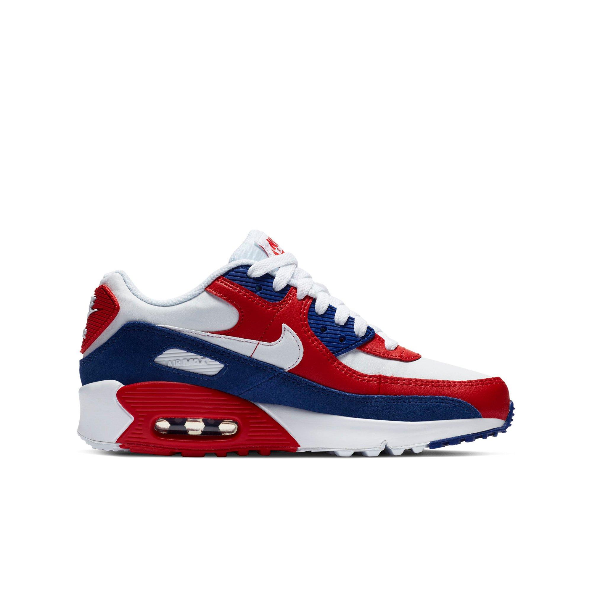 white blue red nike shoes
