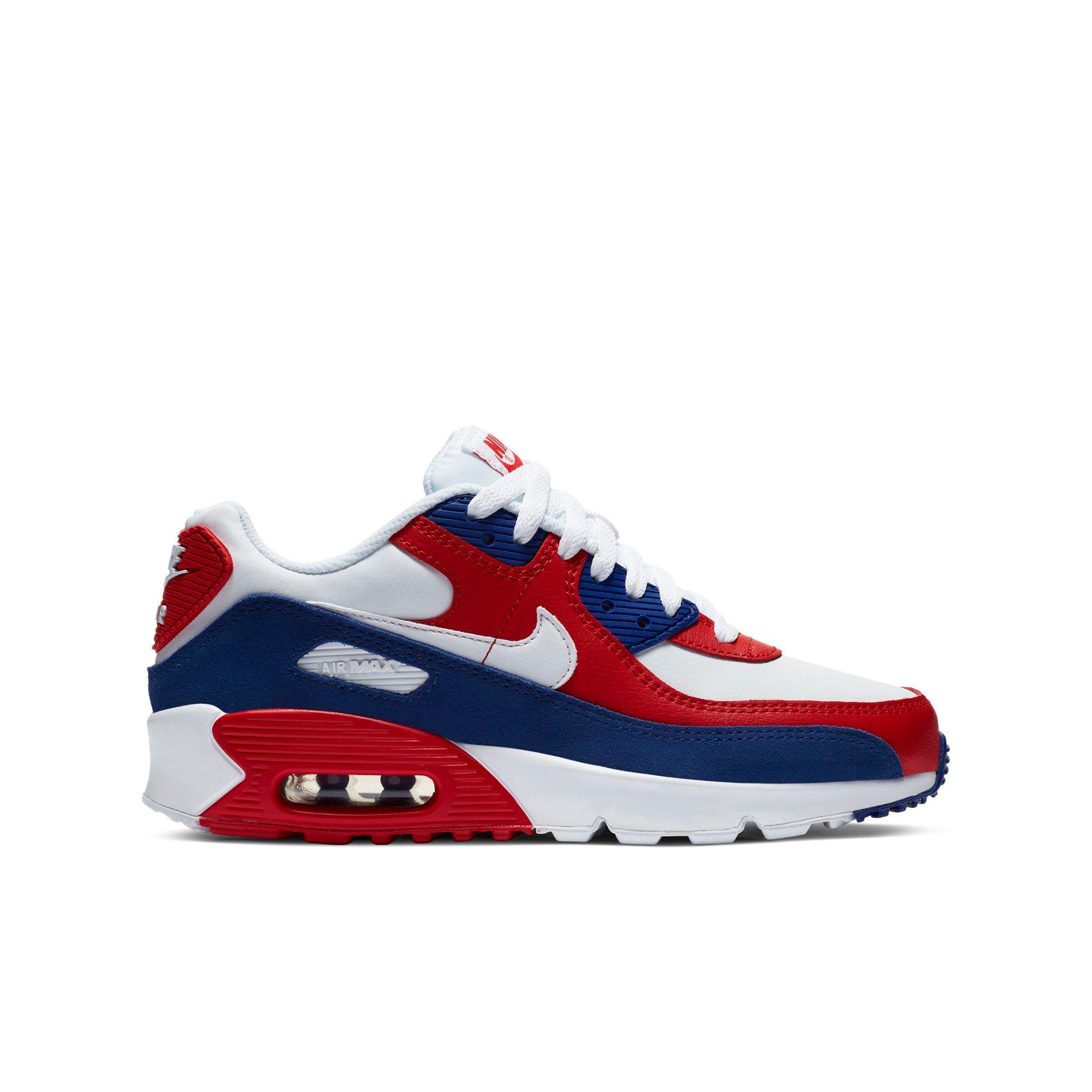 nike red blue and white shoes