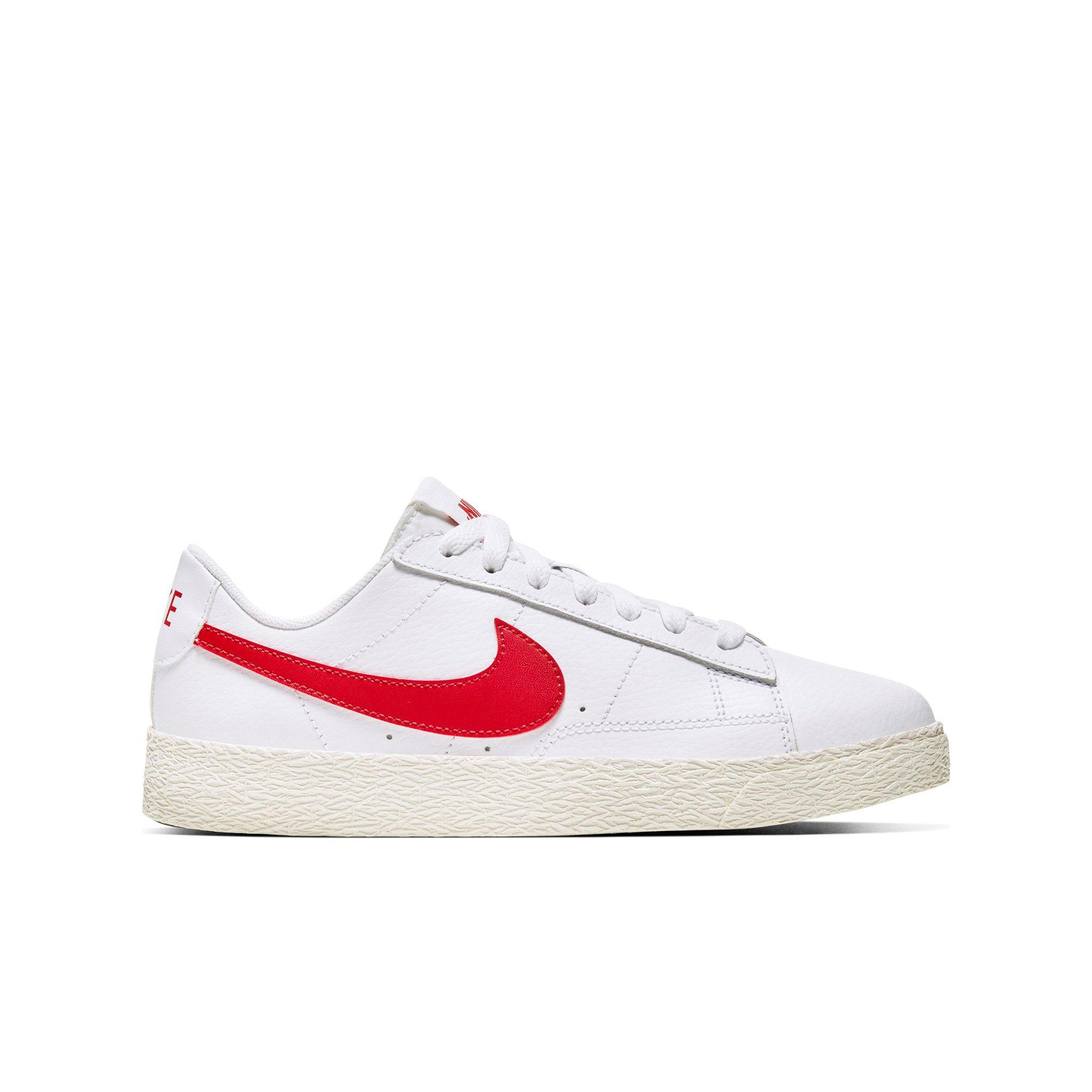 nike blazer low white red