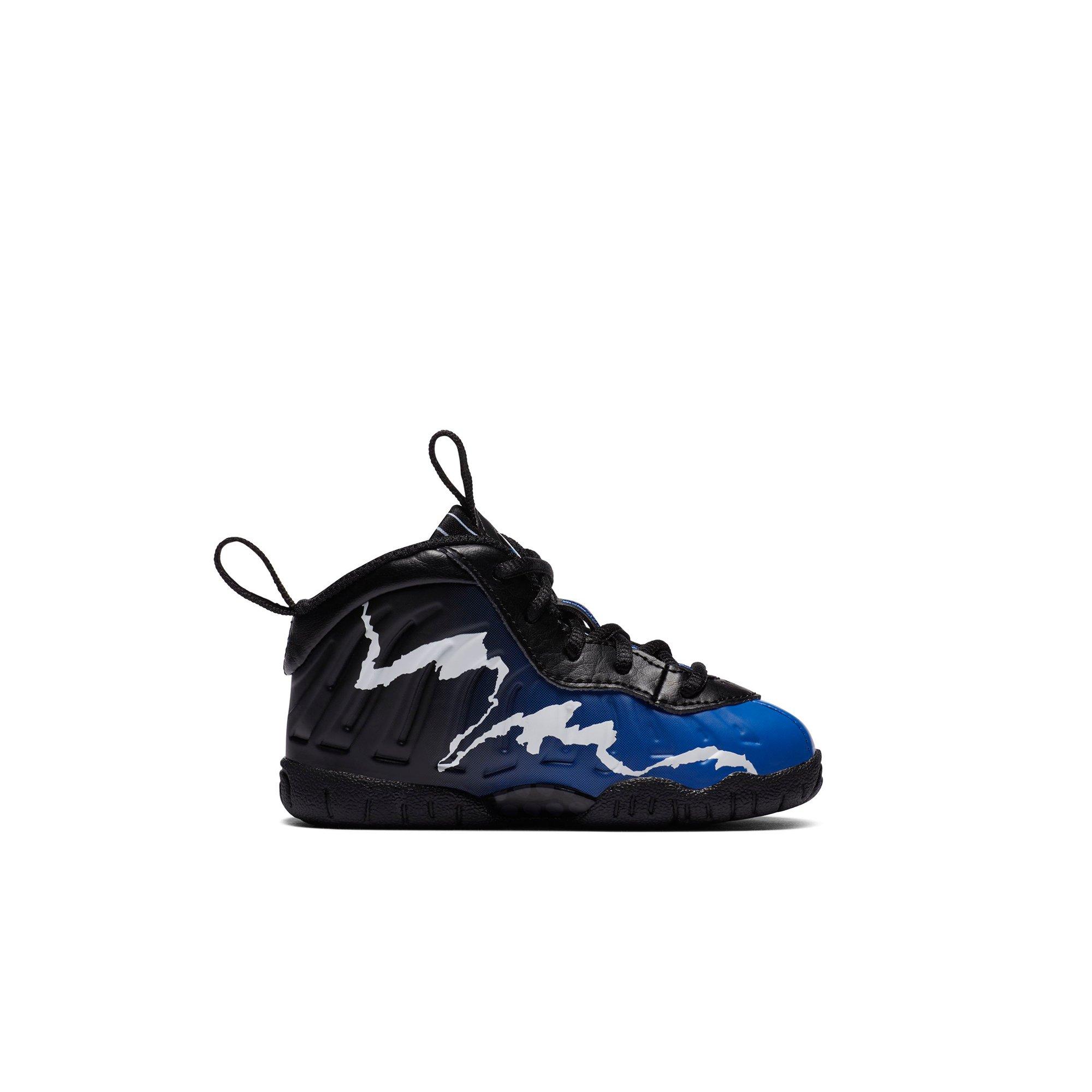 nike little posite one black game royal white