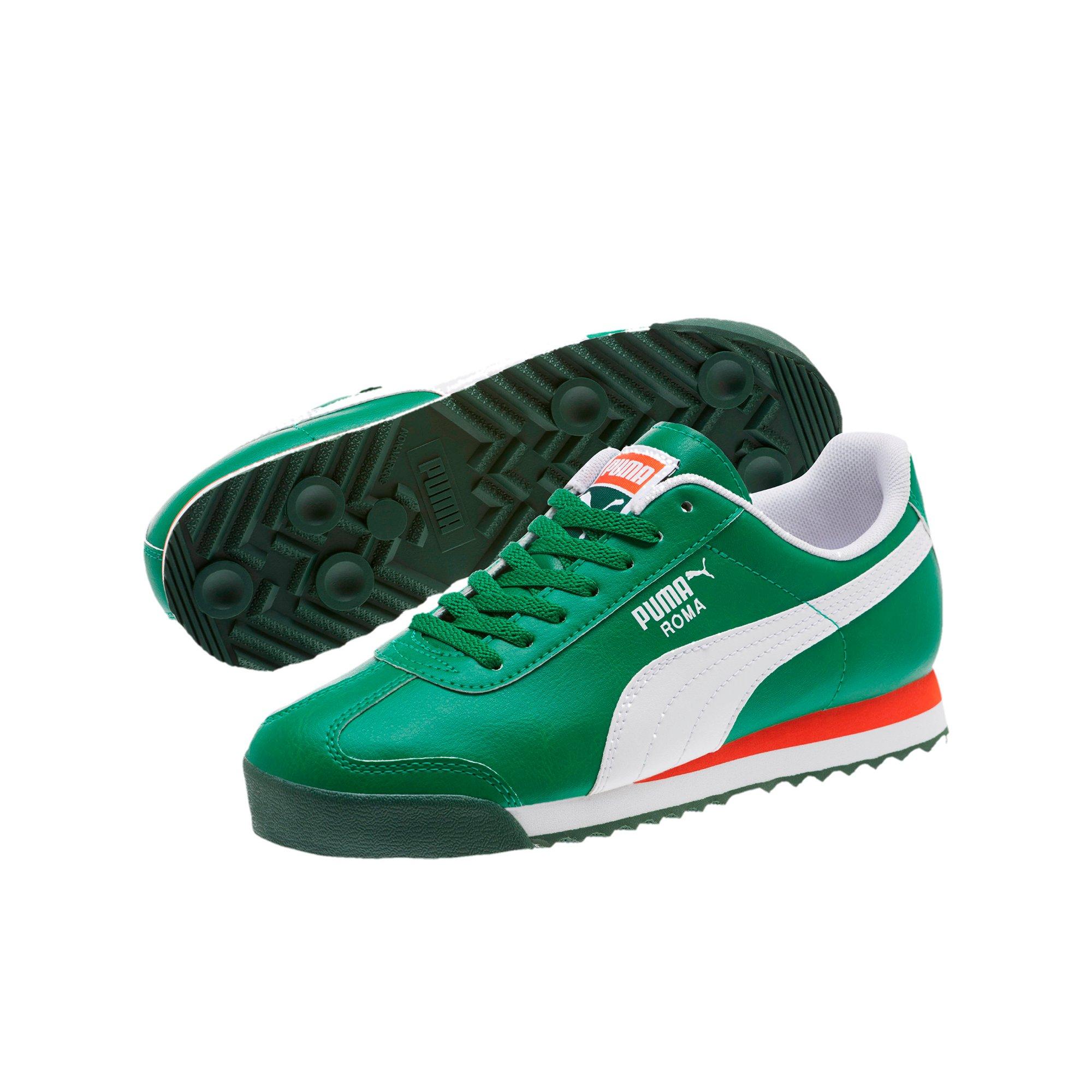 green and white puma sneakers