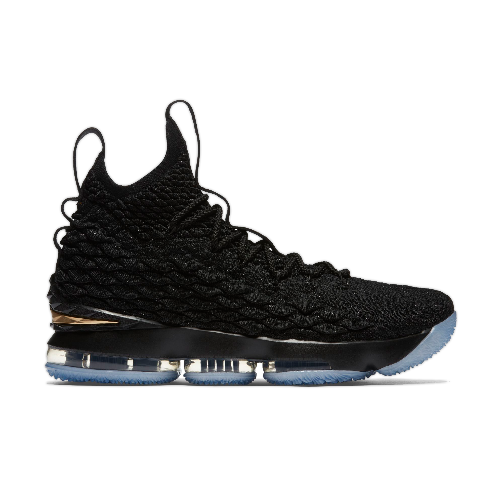 lebron shoes 15 black and gold