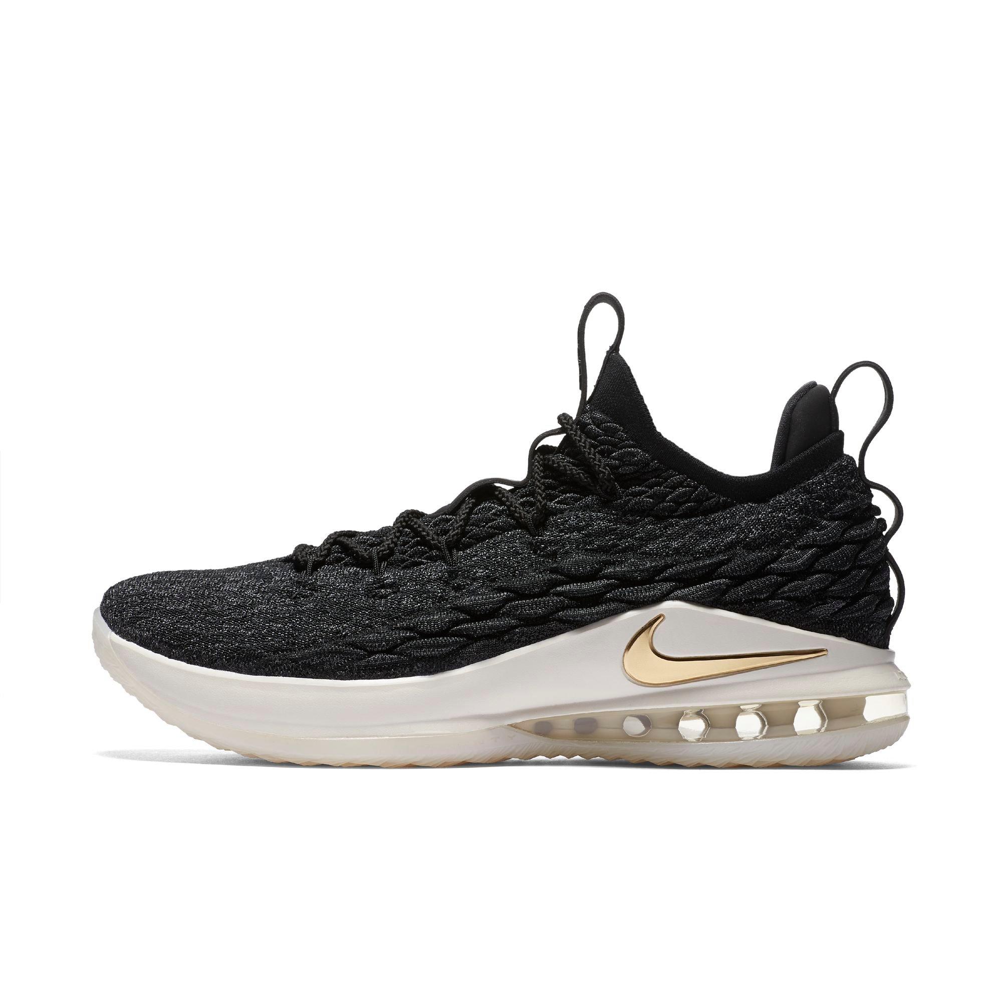 lebron 15 low black gold