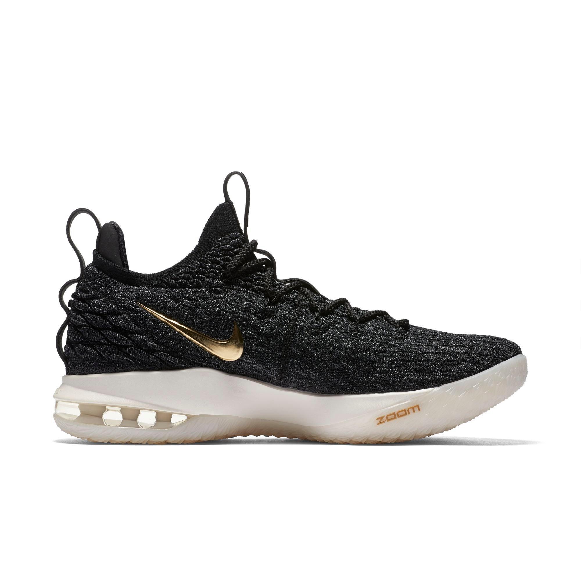 nike lebron 15 low black metallic gold