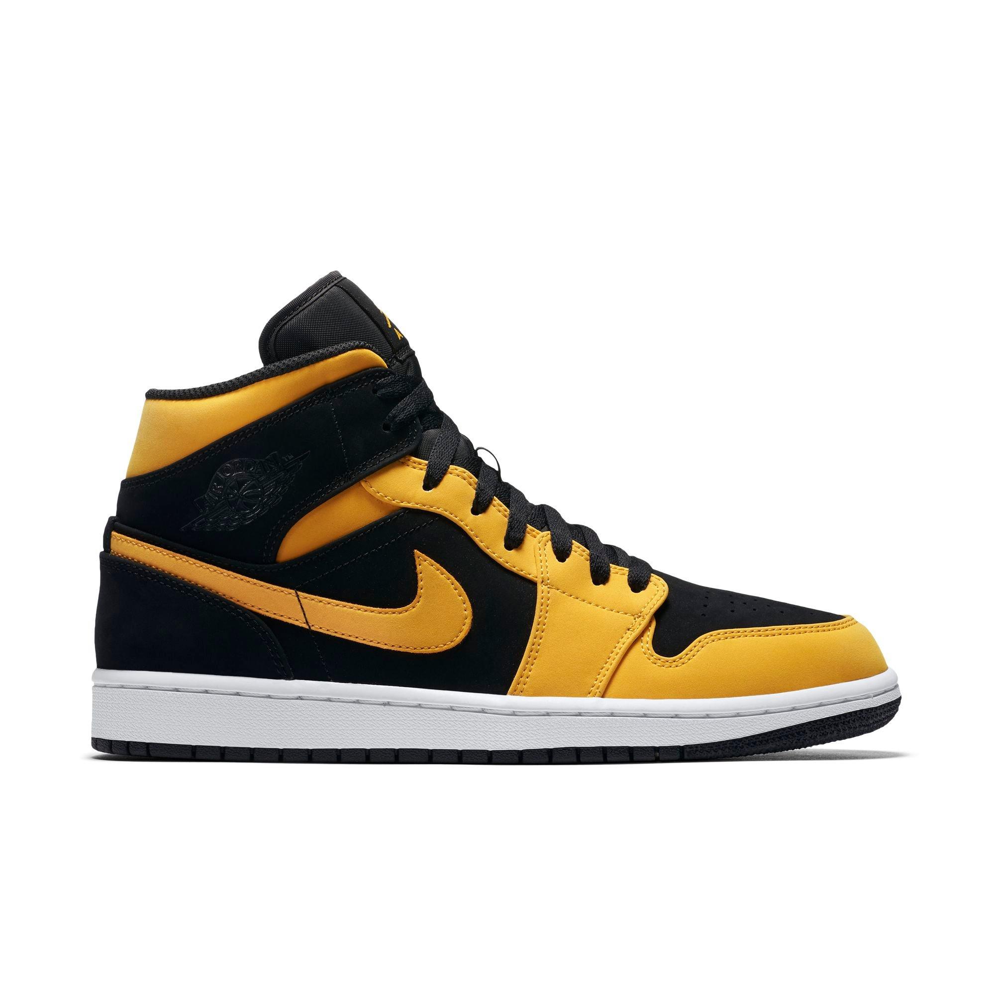 nike air jordan 1 mid yellow black