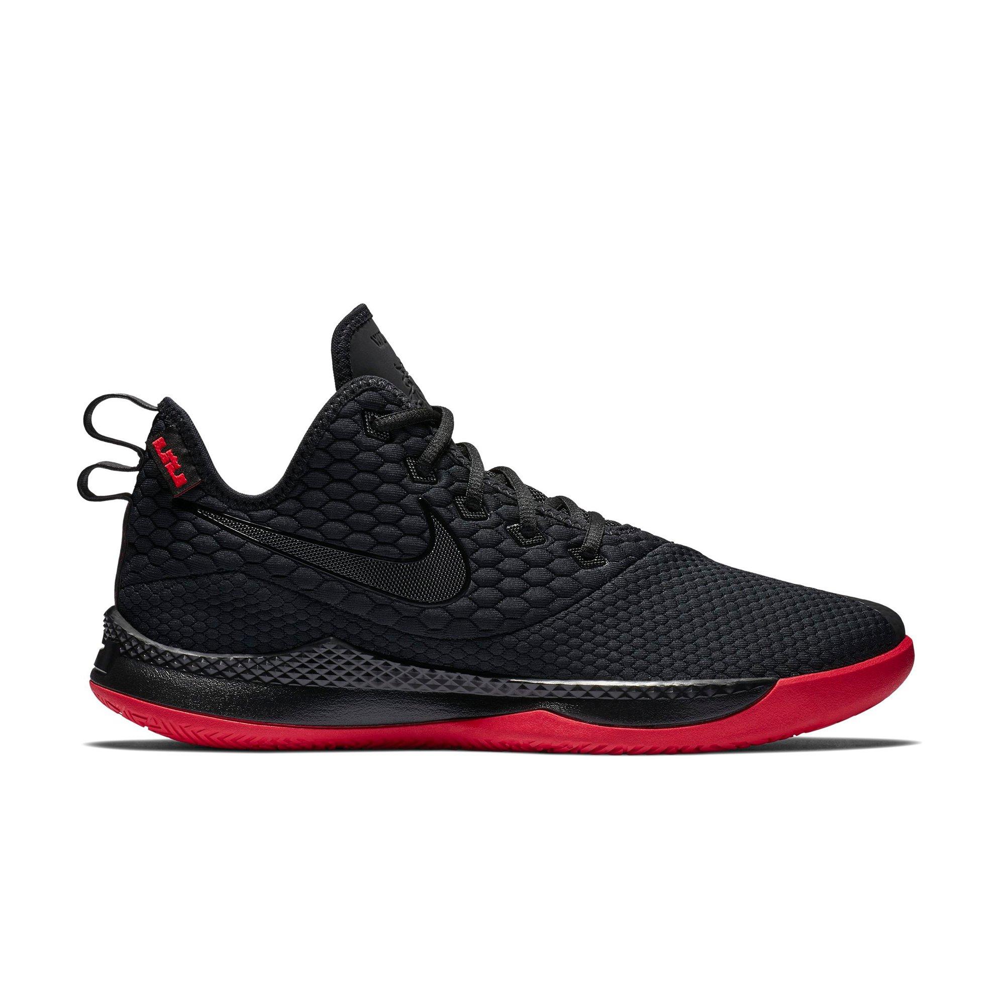 lebron red and black shoes