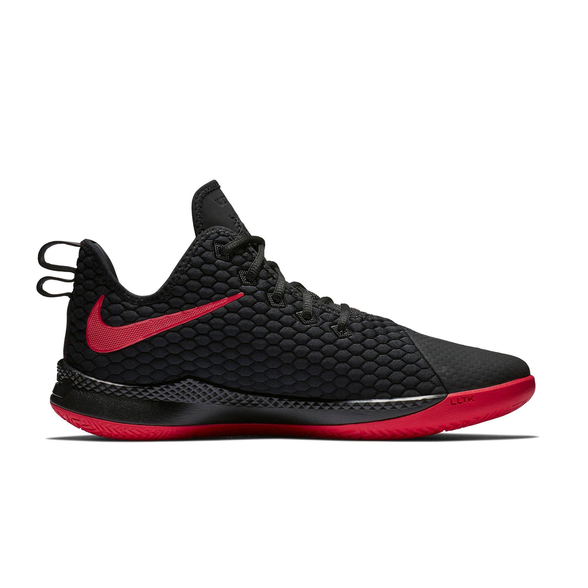 lebron black and red basketball shoes