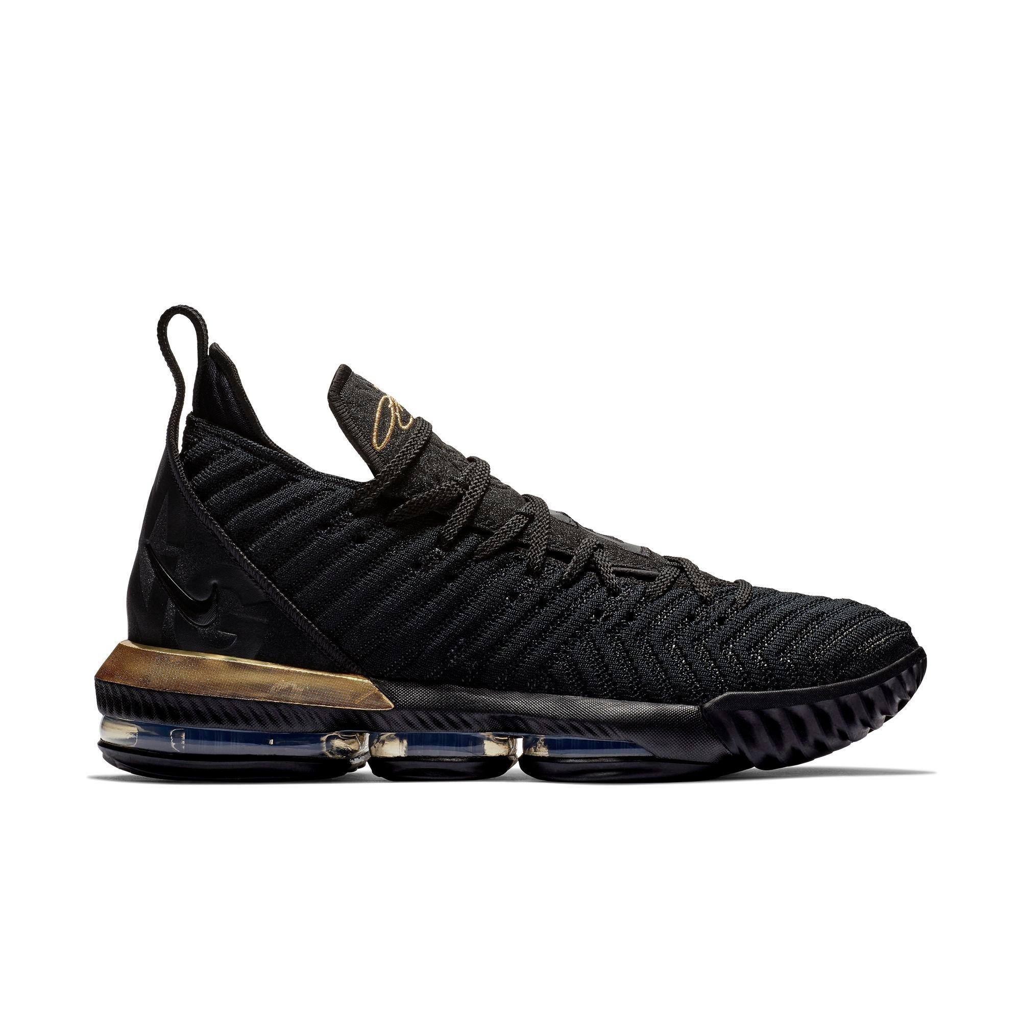 lebron 16 black and gold size 13