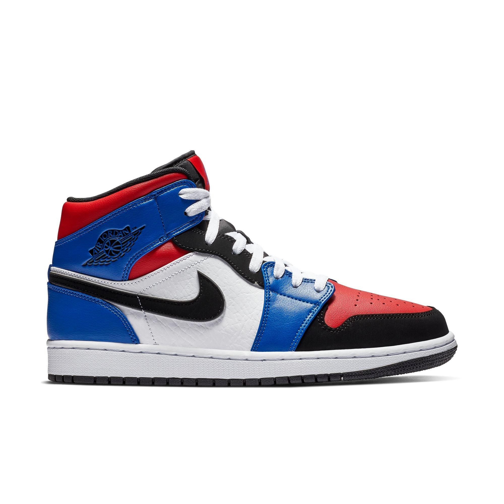 red and blue jordan 1