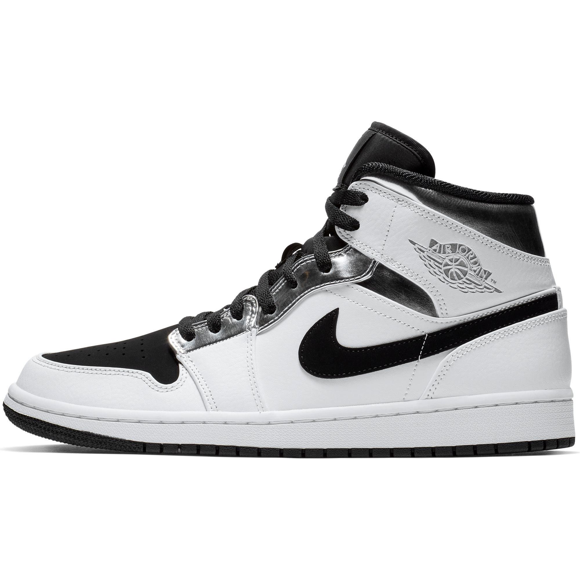 men's air jordan 1 mid basketball shoes - black