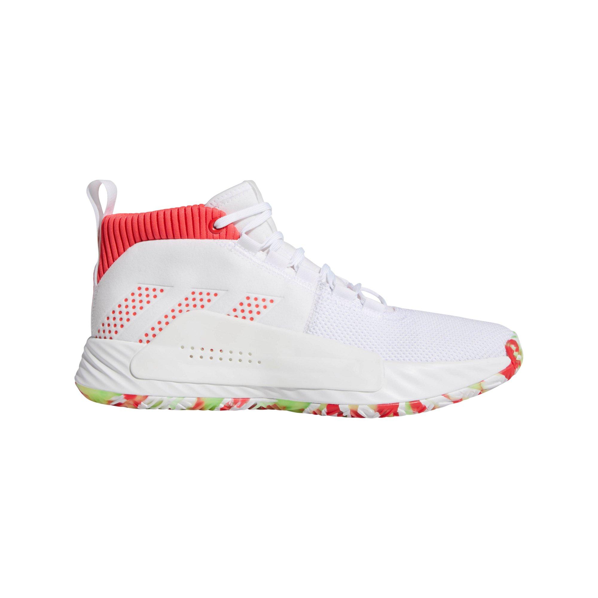 adidas red and white basketball shoes