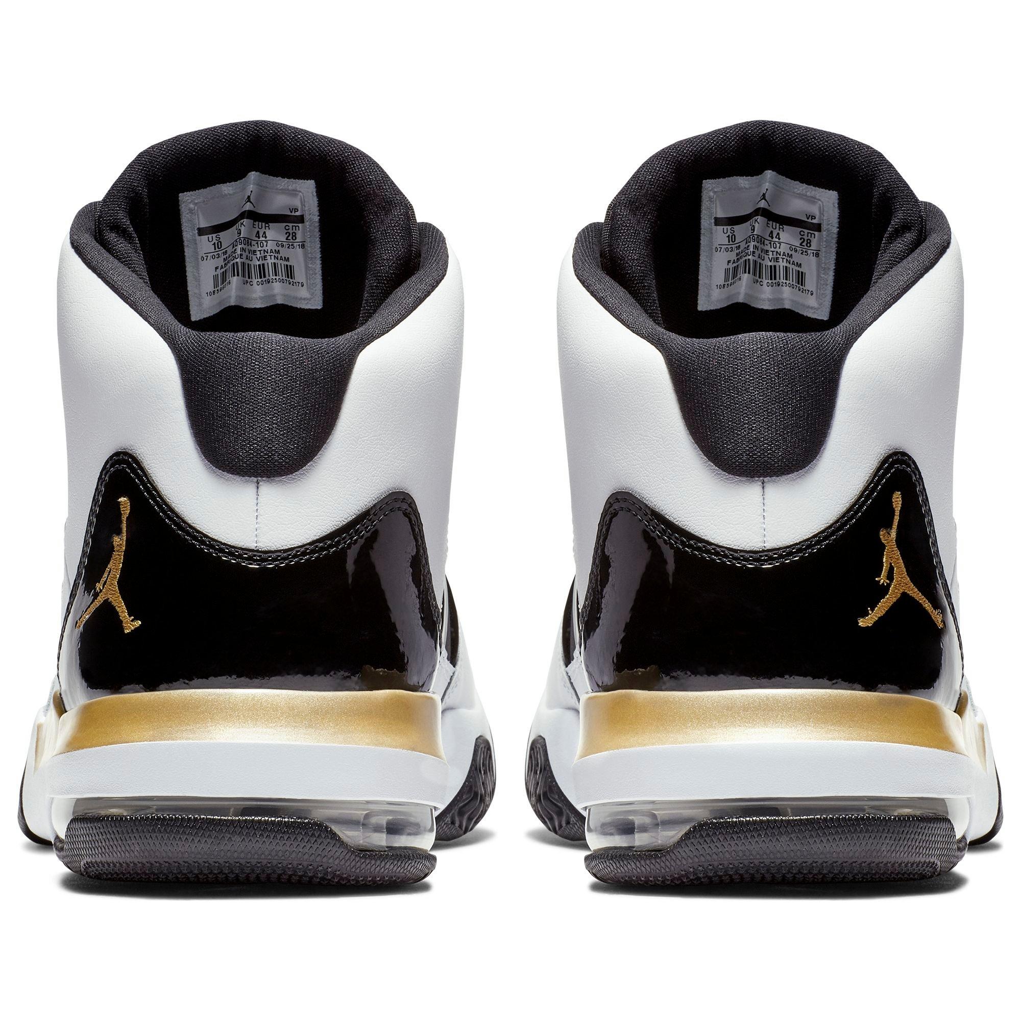 jordan max aura white metallic gold black