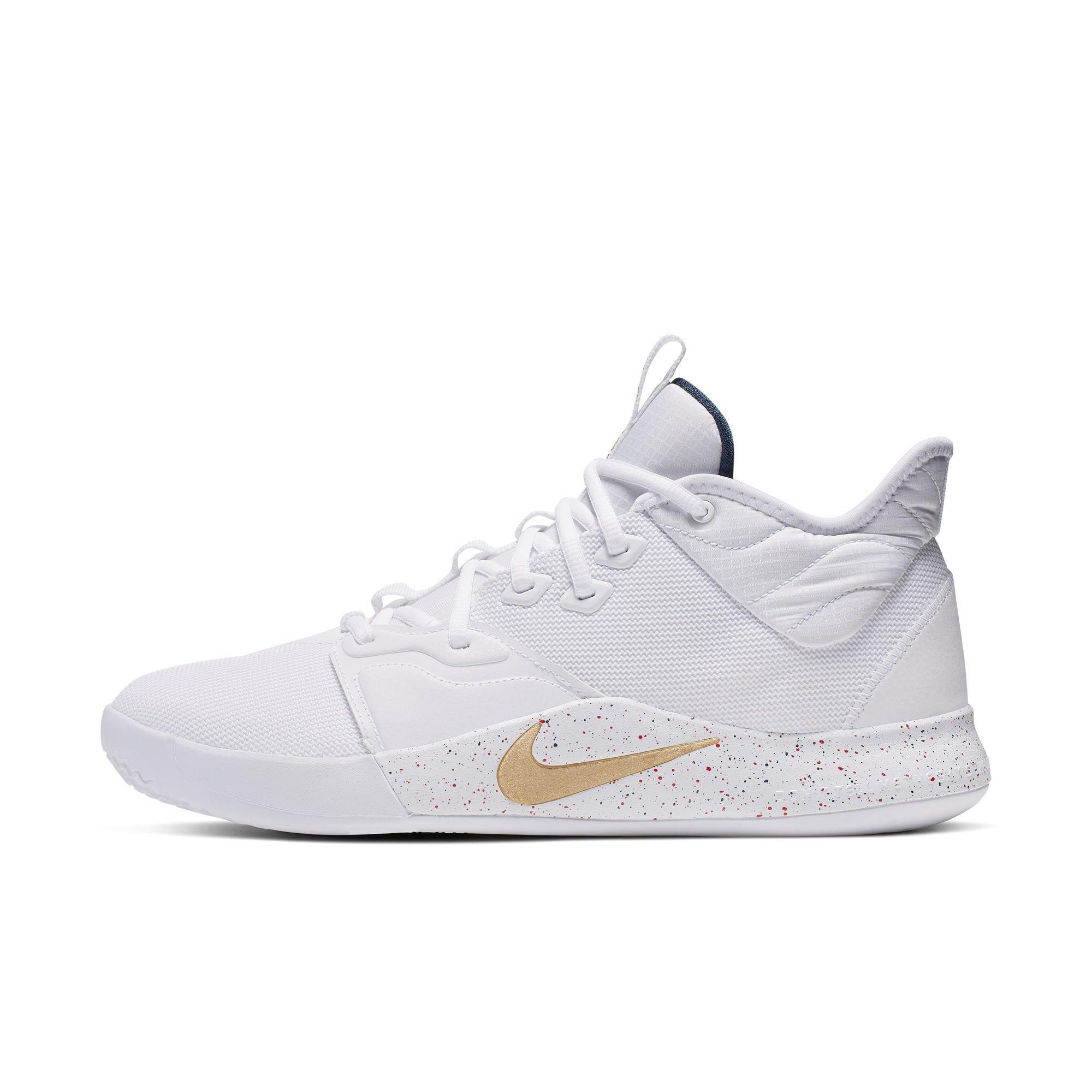 nike pg 3 white metallic gold