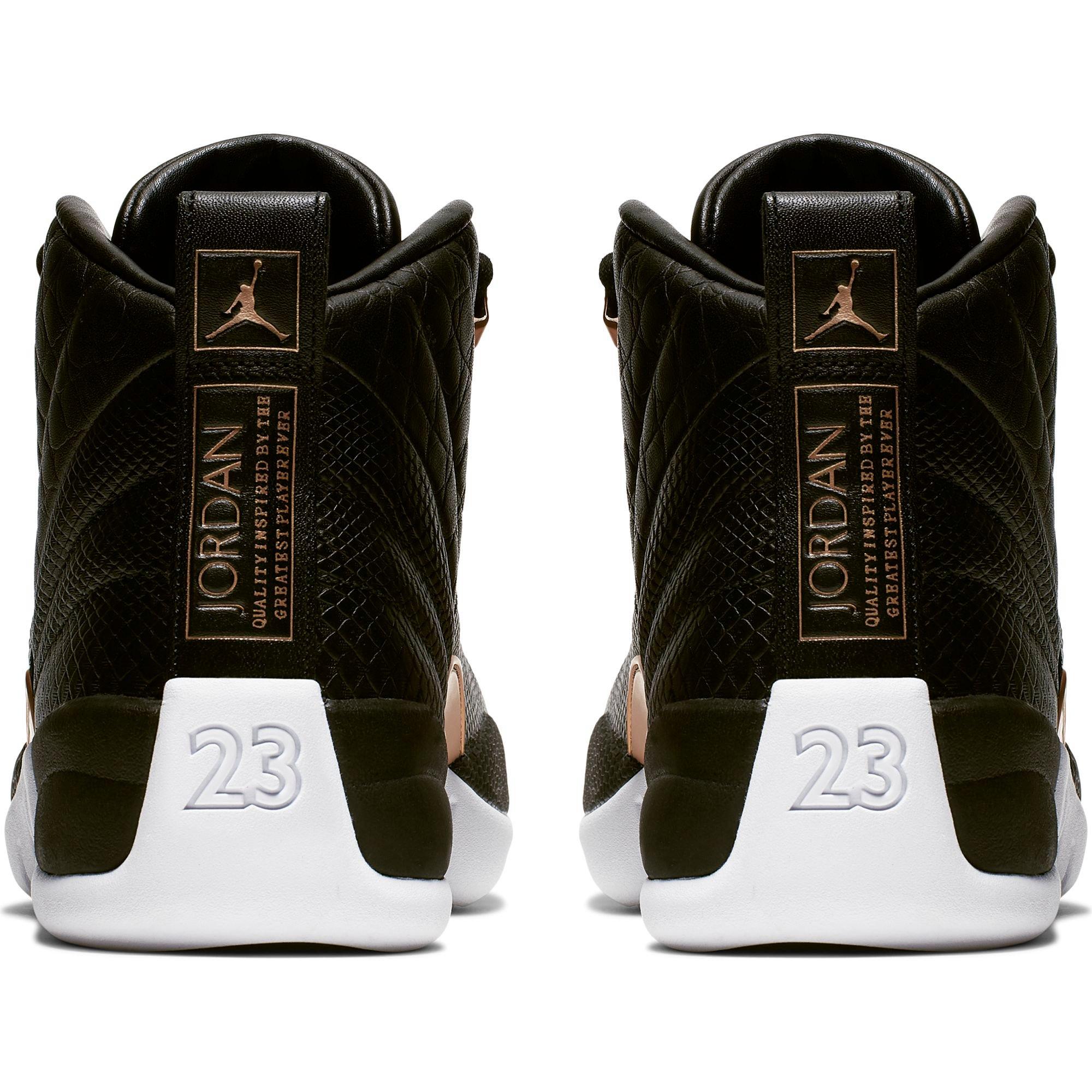 black jordans with gold trim