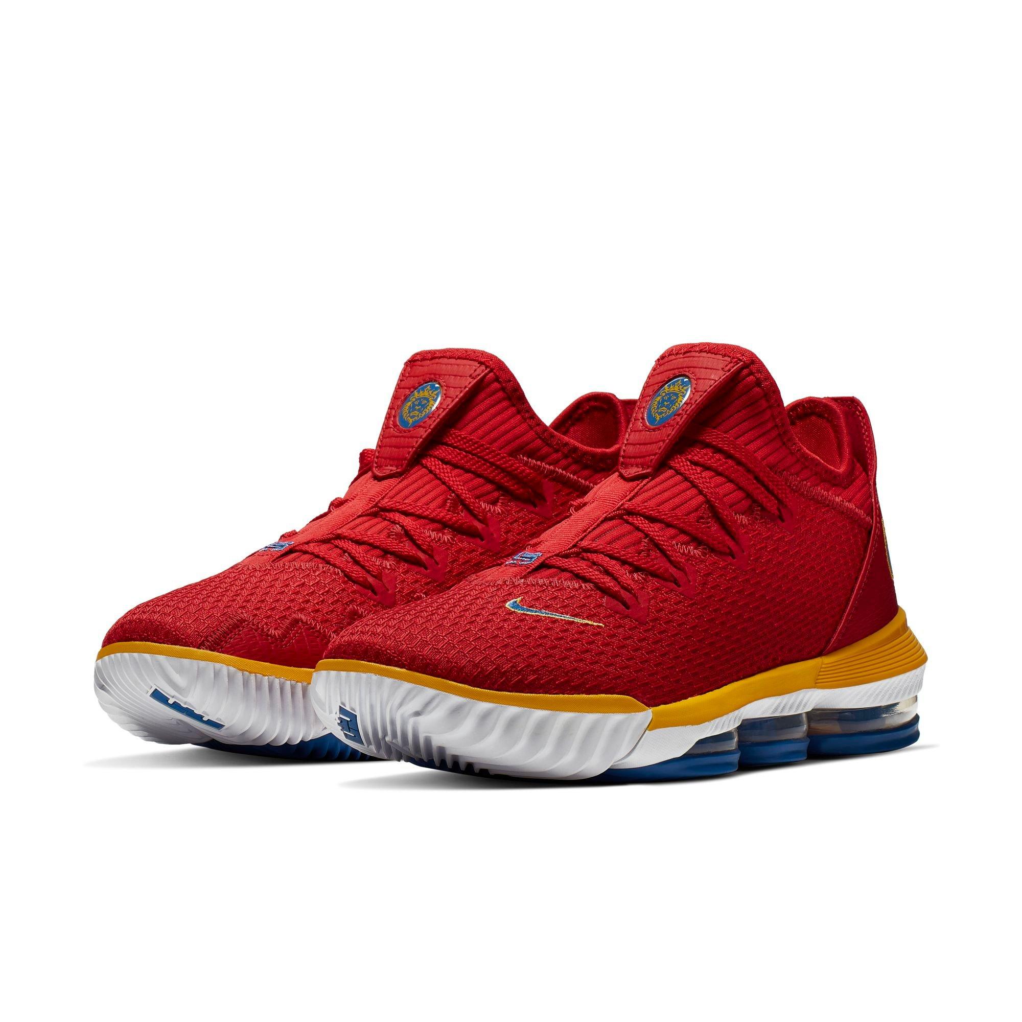 red and yellow nike basketball shoes