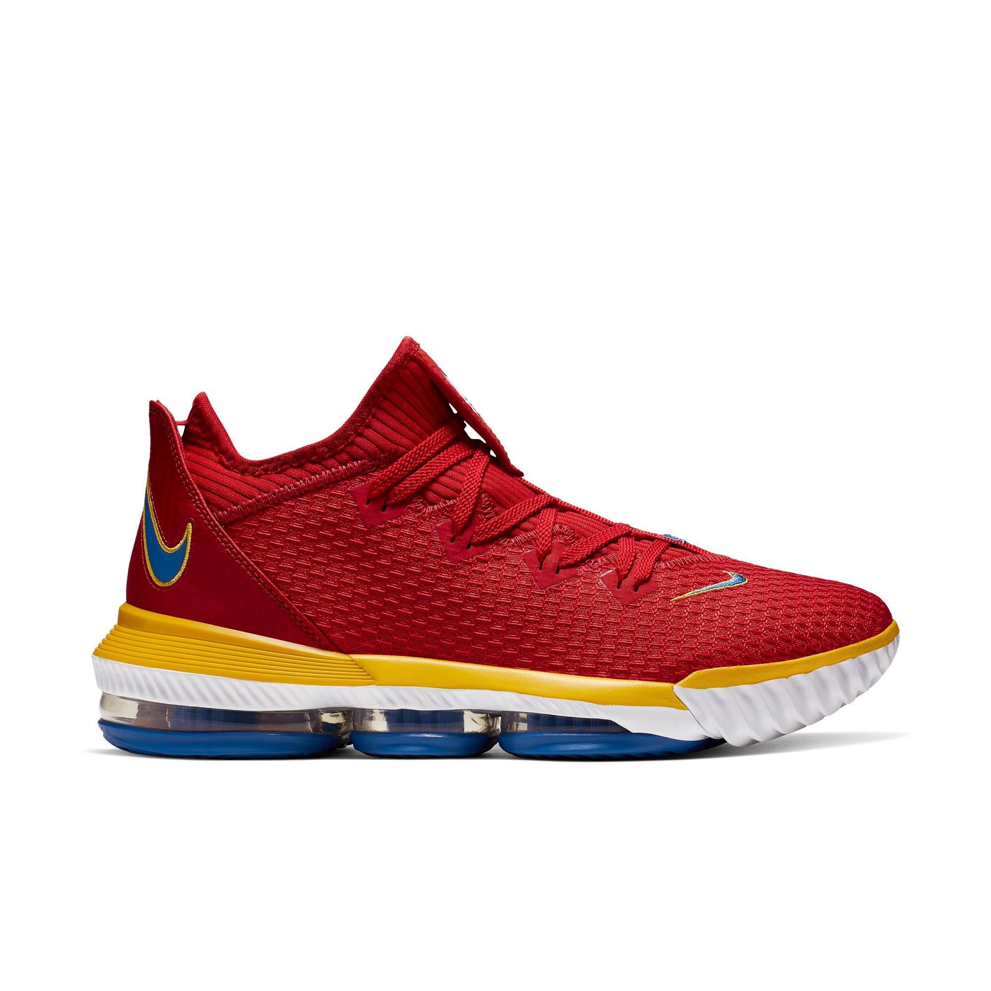 red and yellow basketball shoes