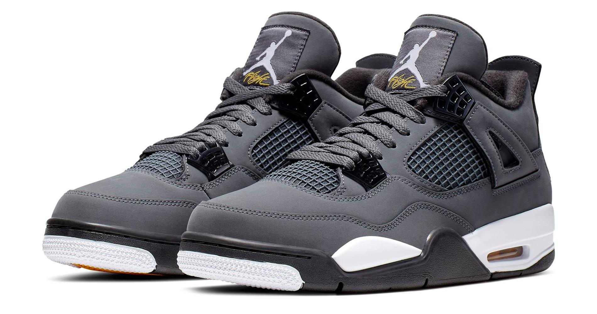 Jordan 4 Retro SE Cool Grey/Volt Grade School Kids' Shoe - Hibbett