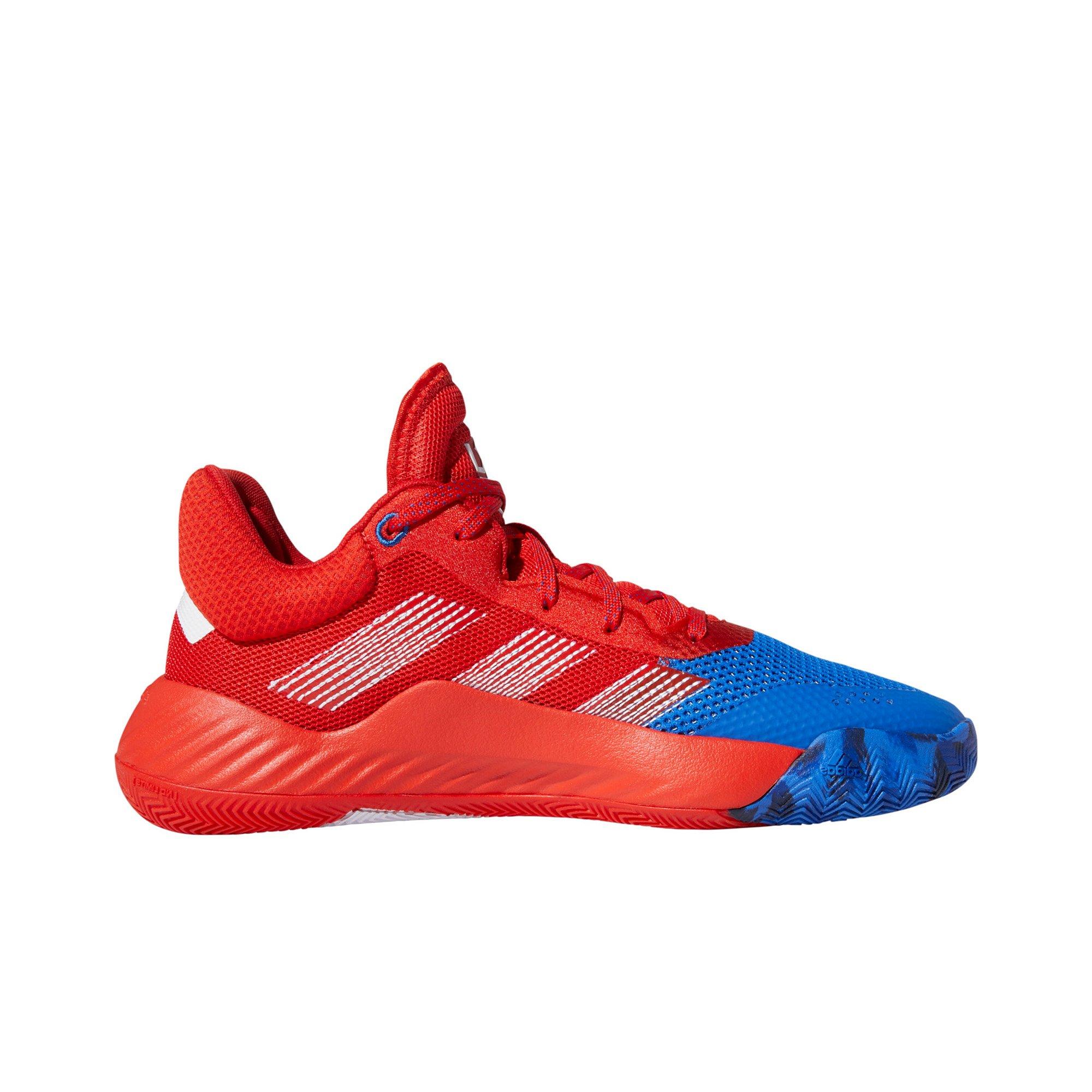 adidas red and blue basketball shoes