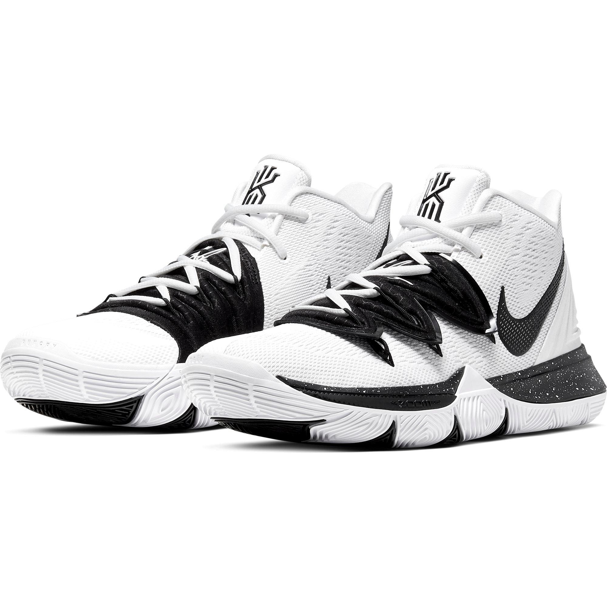 white and black kyrie 5