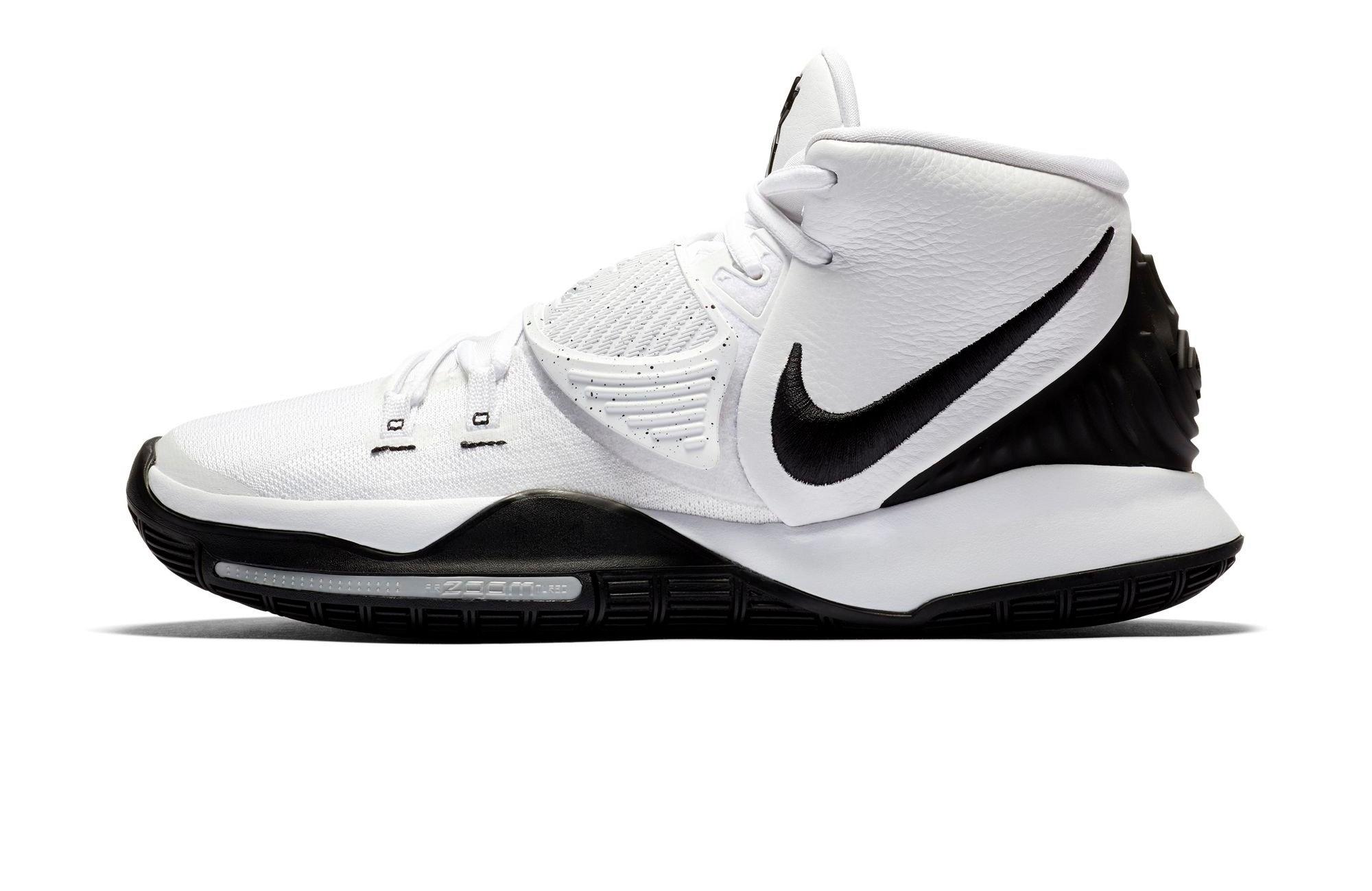 Nike Kyrie 6 "Oreo" White/Black/Pure Platinum left.