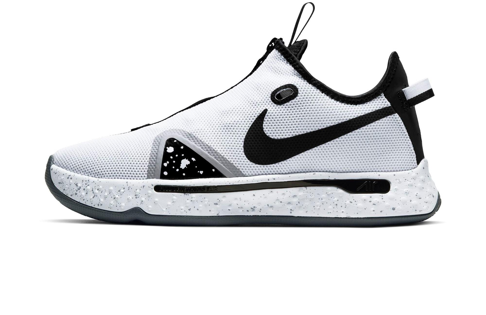 Nike Paul George 4 "Oreo" White/Black/Pure Platinum left.