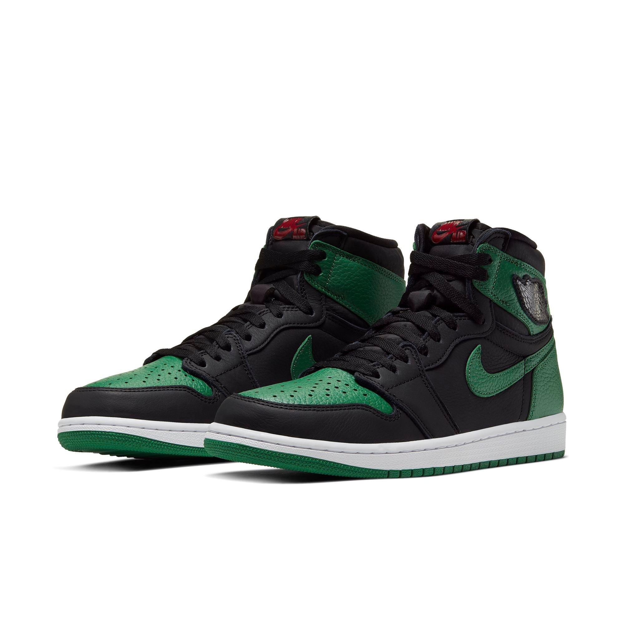 black and green jordan ones