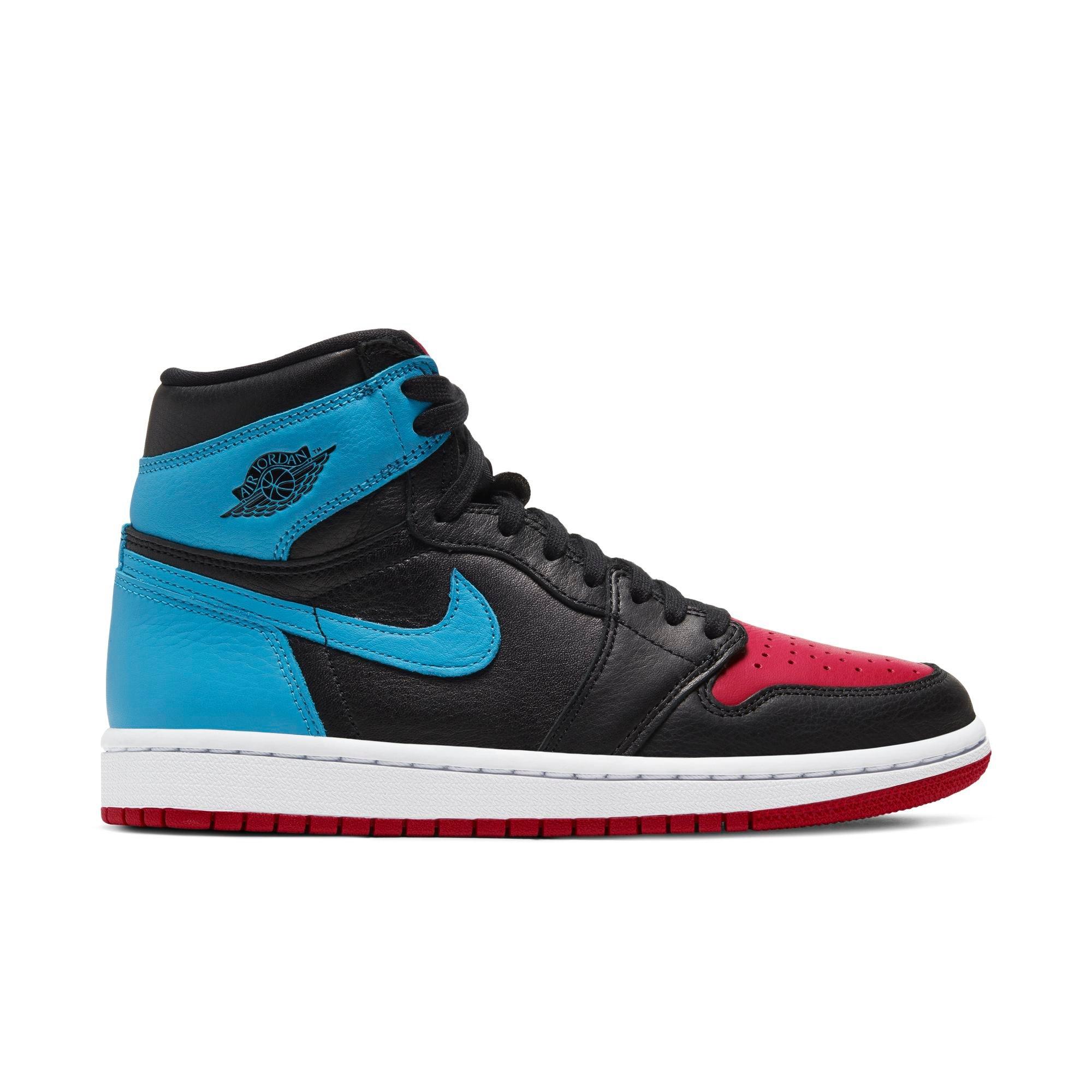 blue and red jordan 1s