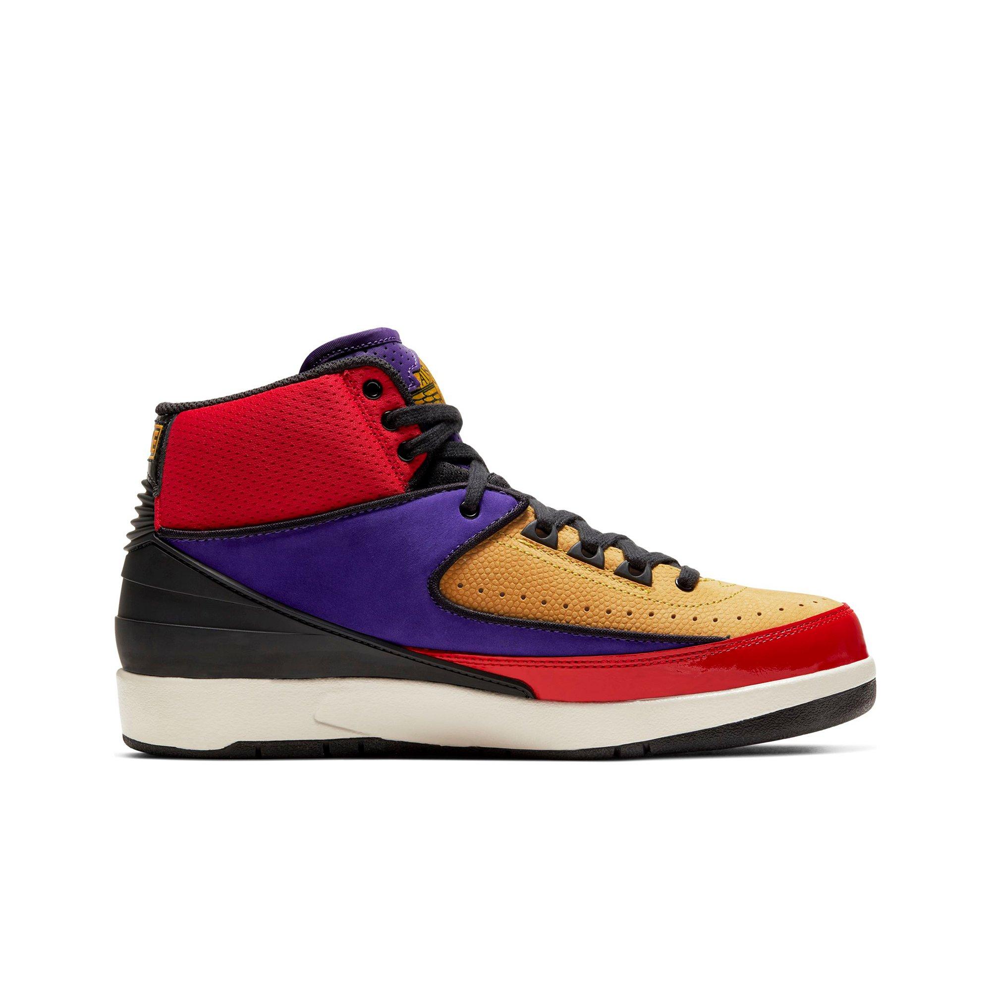 red black and purple jordans