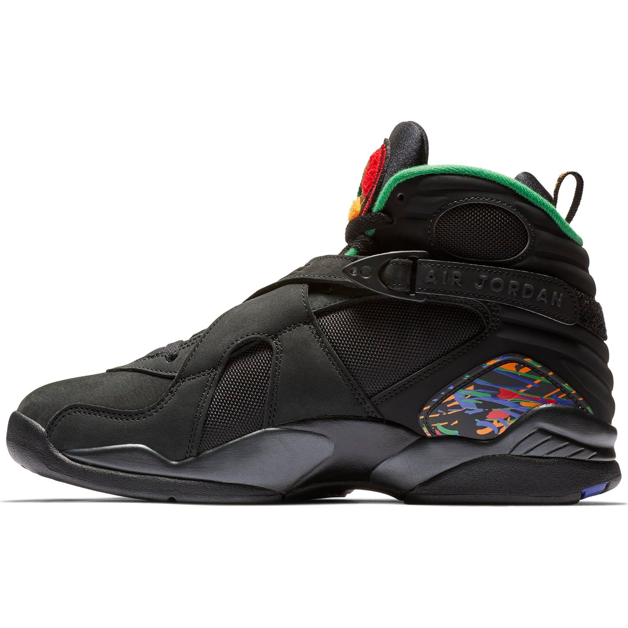 black and multicolor jordans