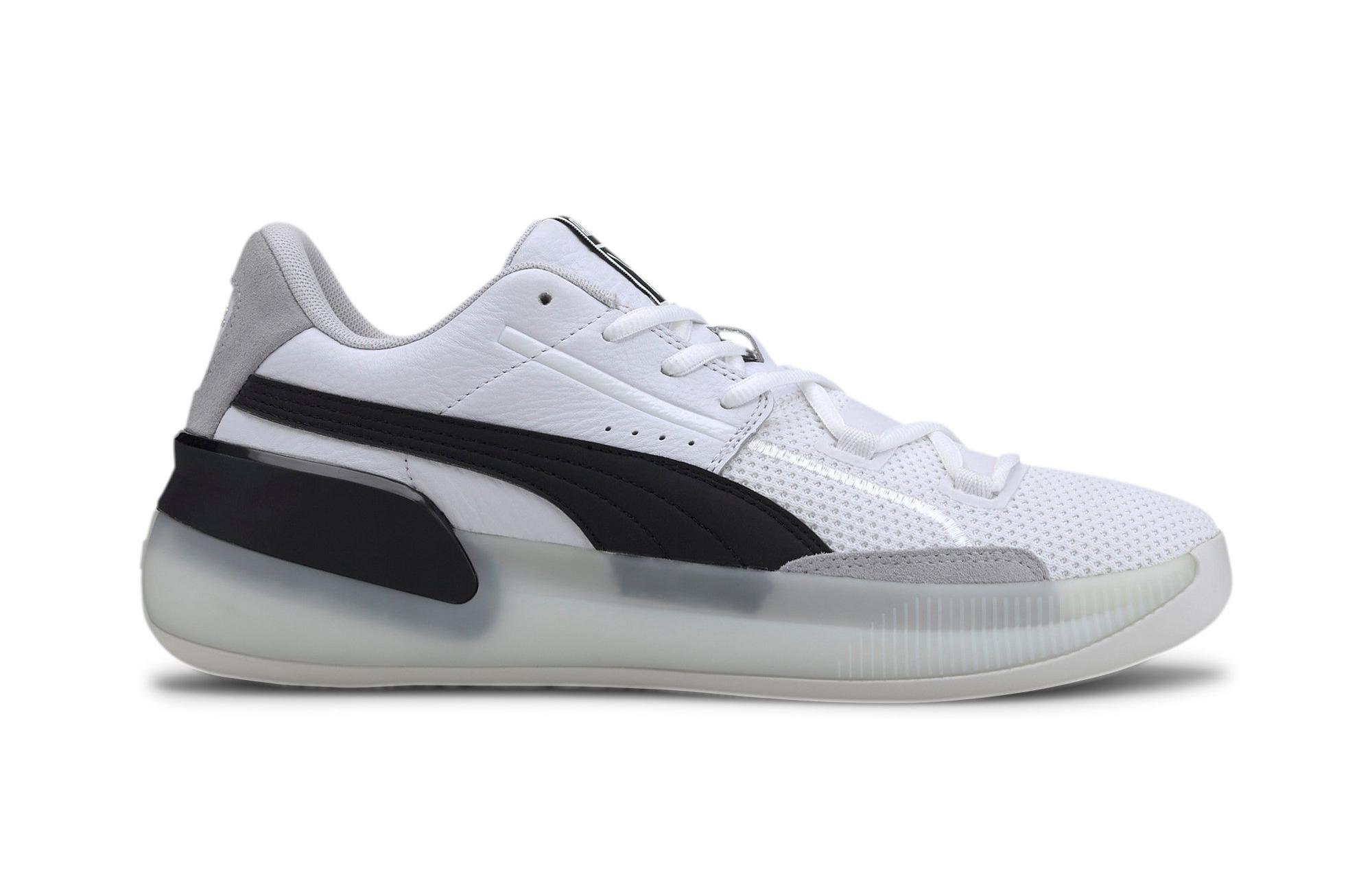 Sneakers Release: Menâs Puma Clyde Court Hardwood Basketball Shoes White/Black