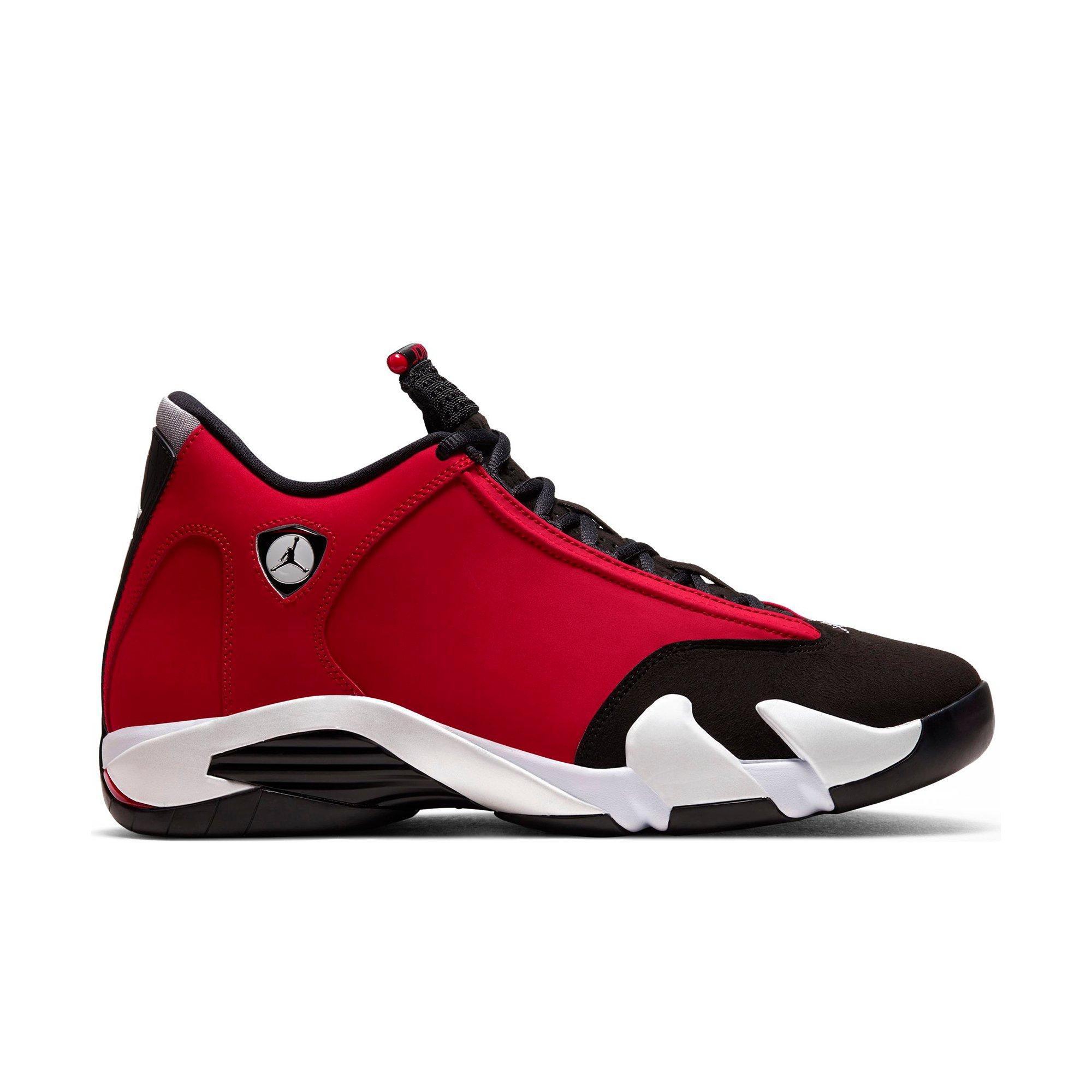 men's jordan black and red shoes