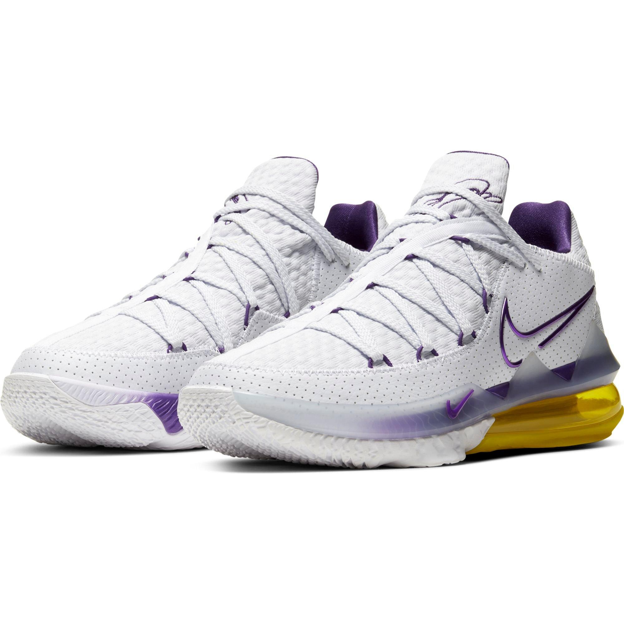purple and white lebrons