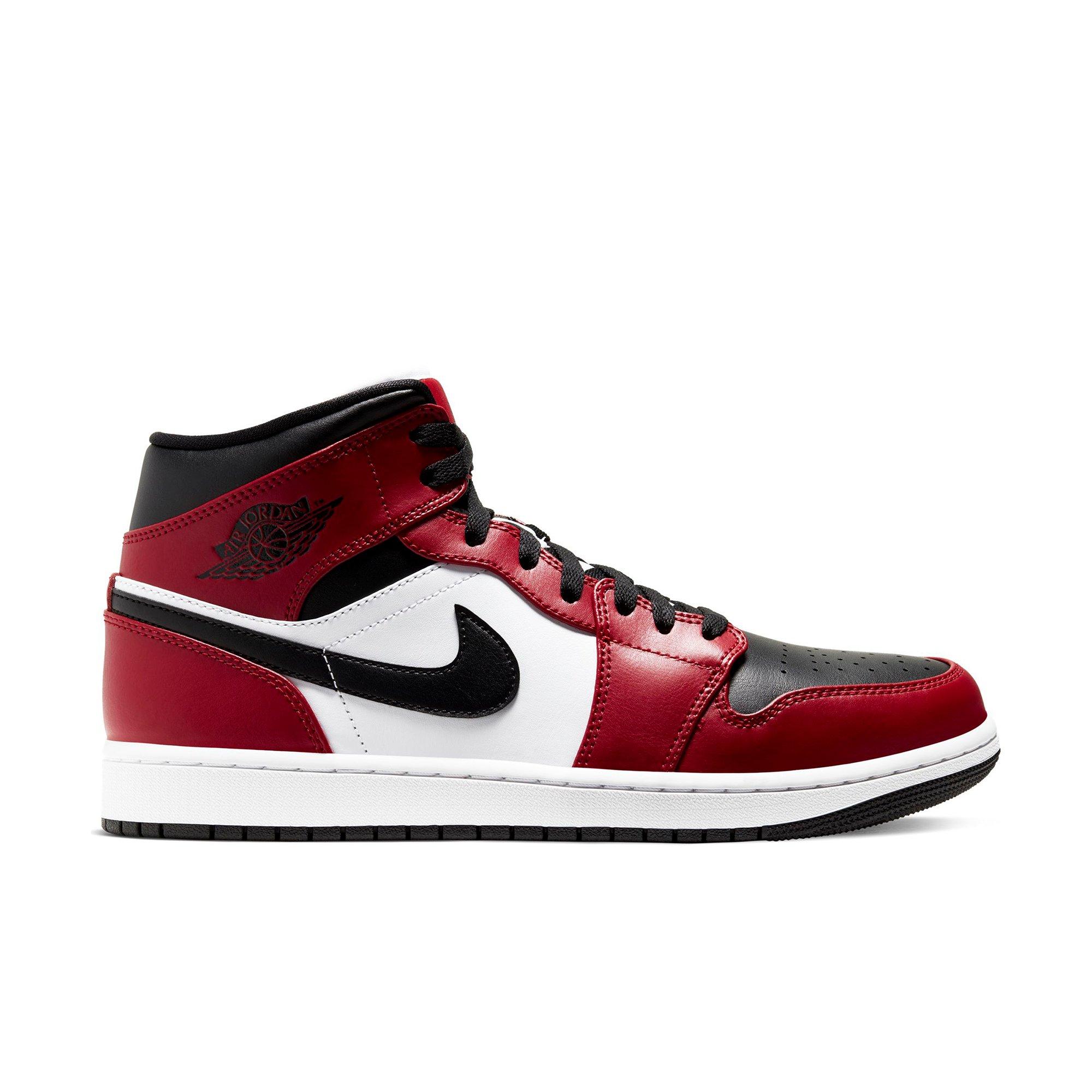 jordan 1 mid white gym red black