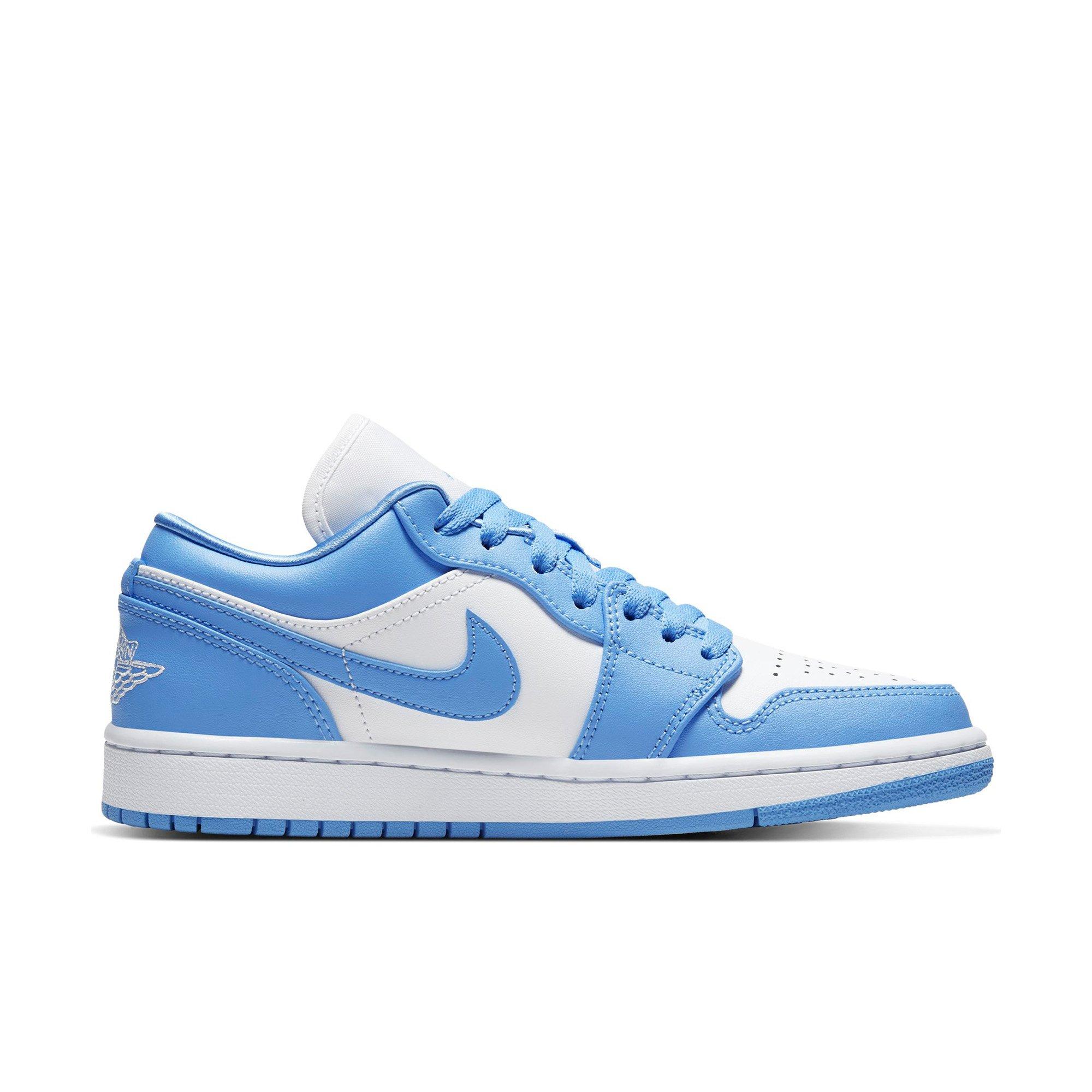 blue and white shoes