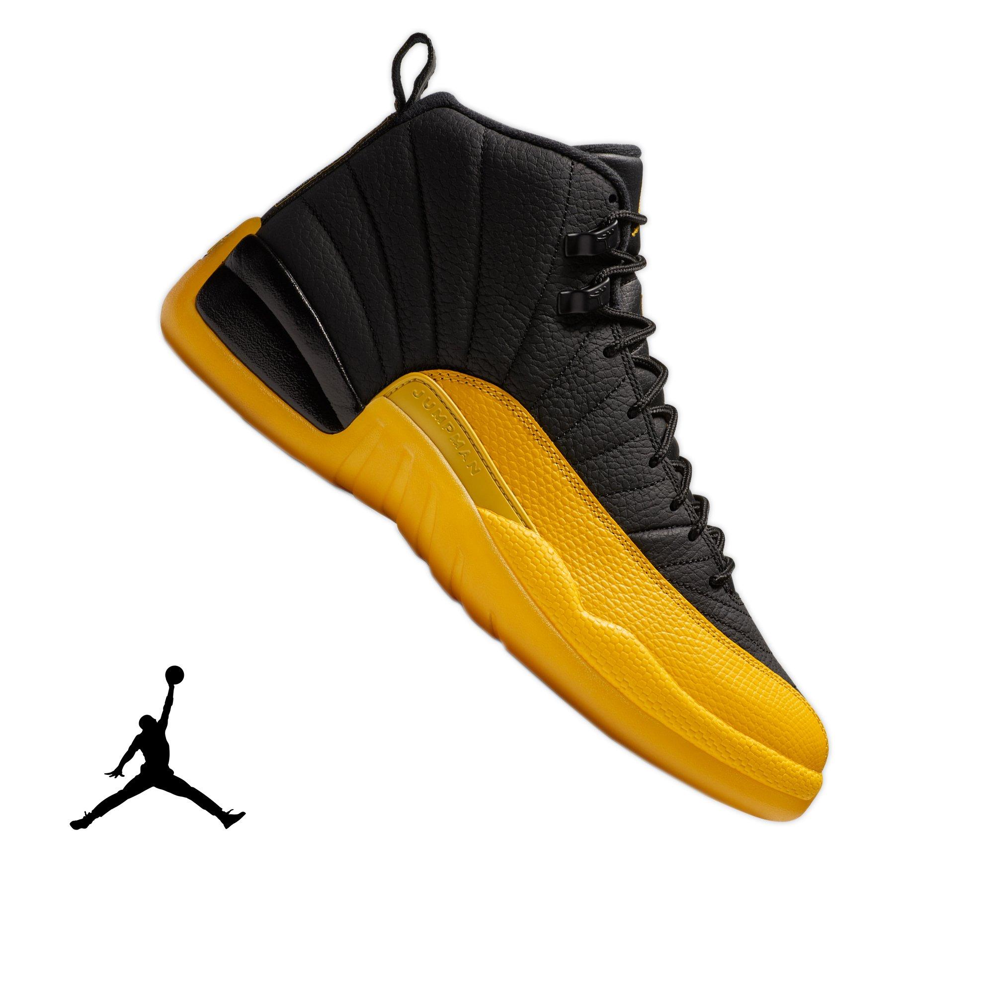 jordan 12 black and yellow preschool