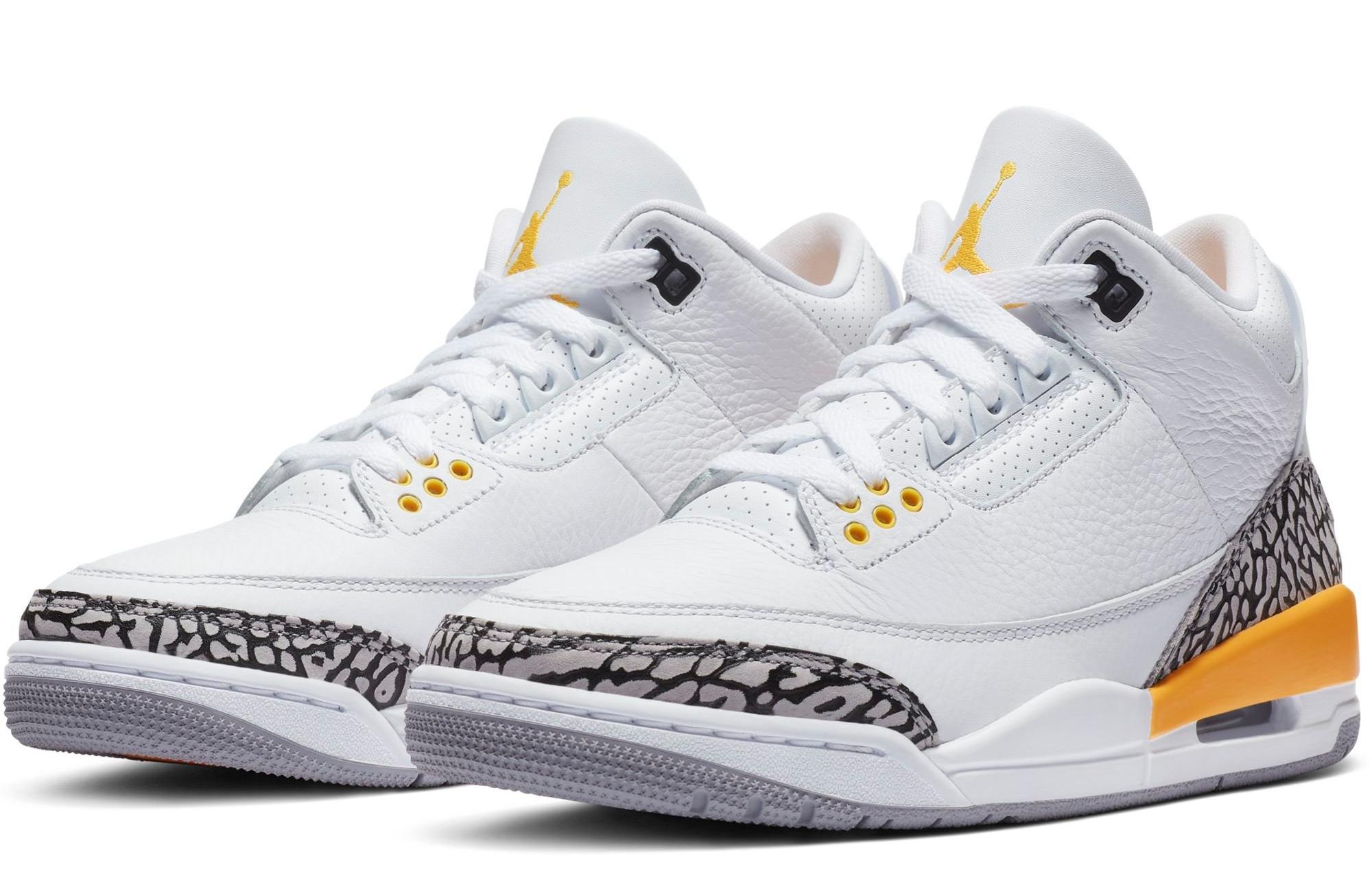 Sneakers Release â Jordan 3 Retro âLaser Orangeâ White/Black/Laser Orange Womenâs and Kids