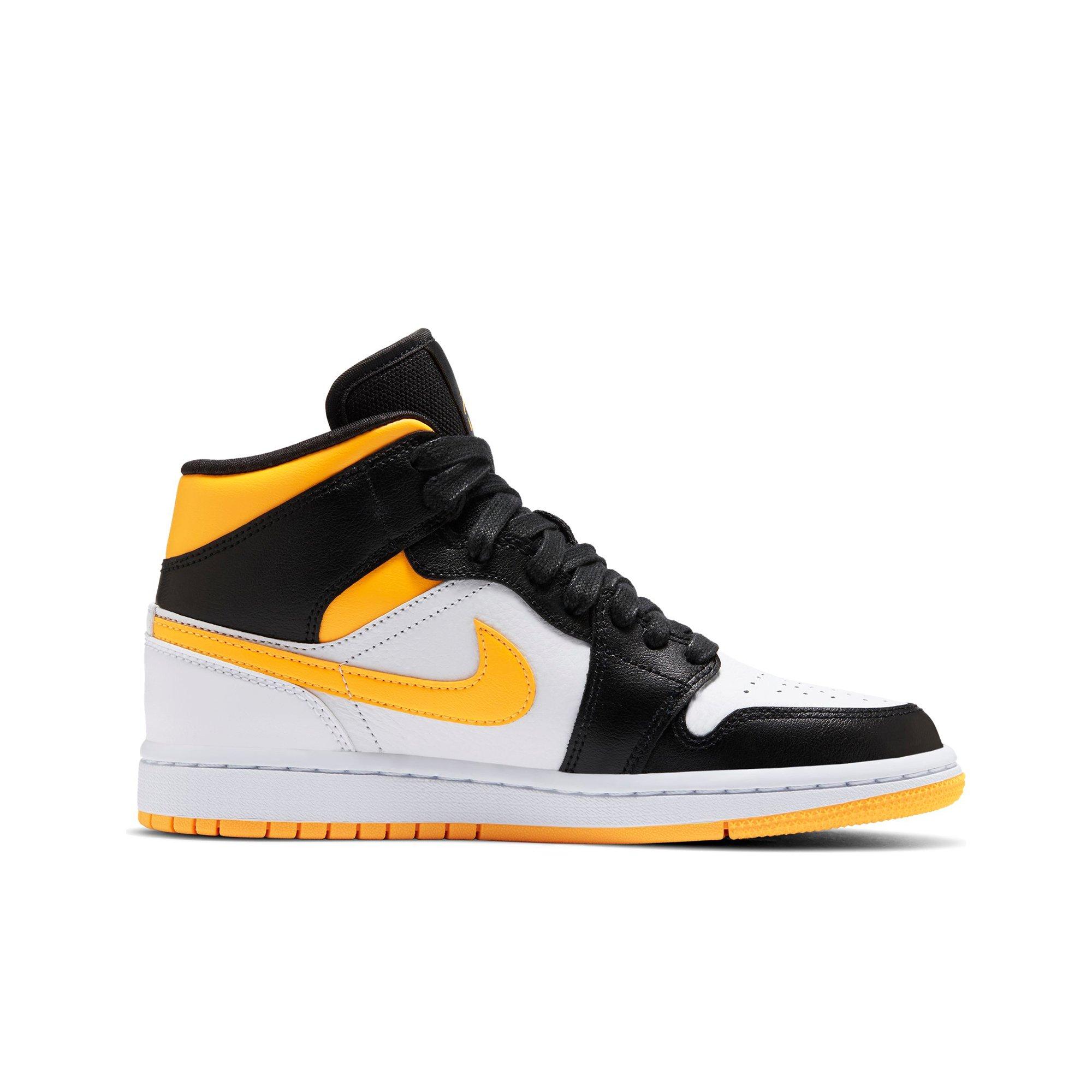 orange white and black jordan 1s